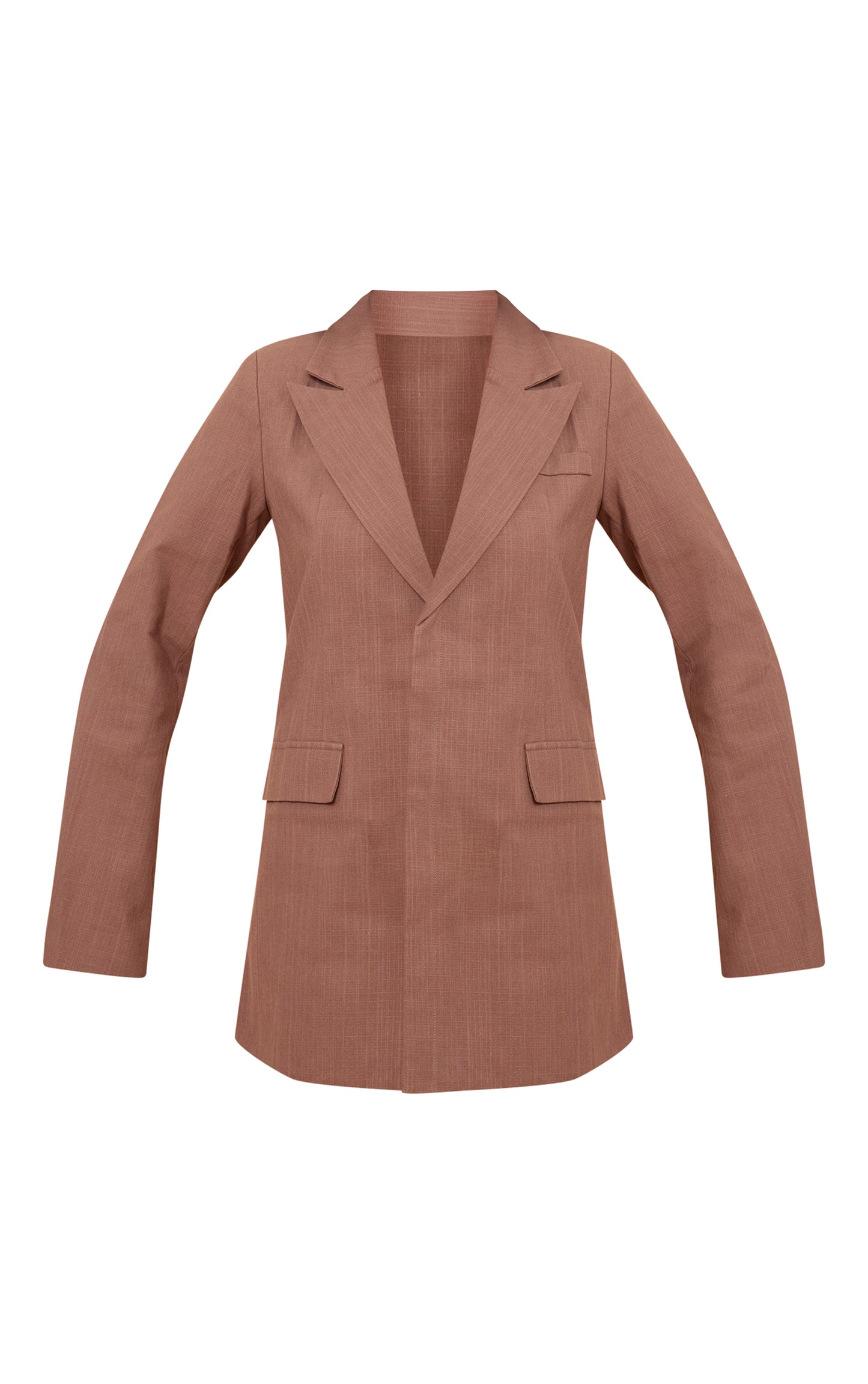 Chocolate Linen Blend Blazer Dress