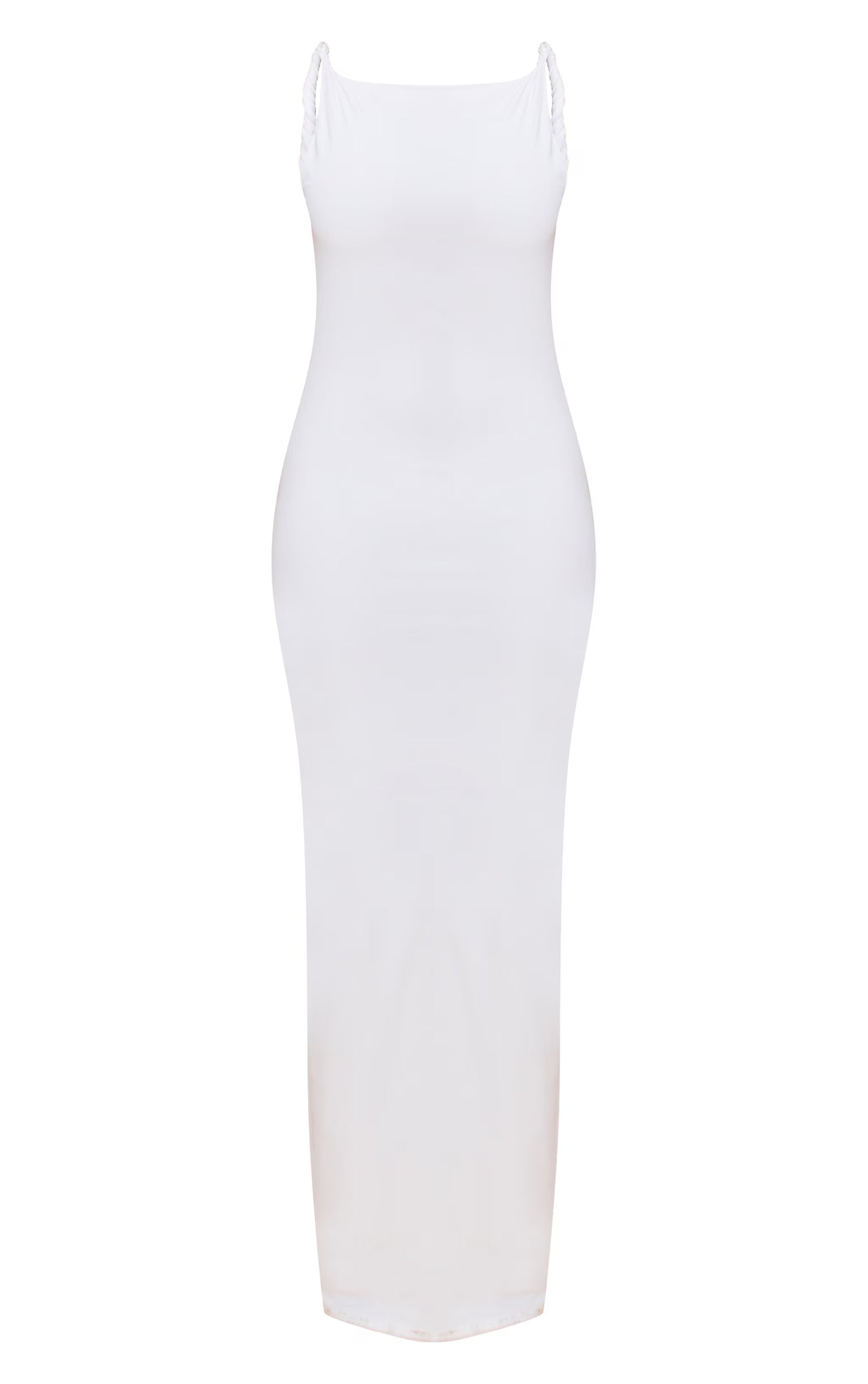 Shape white Boat Neck Twist Shoulder Cowl Back Maxi Dress