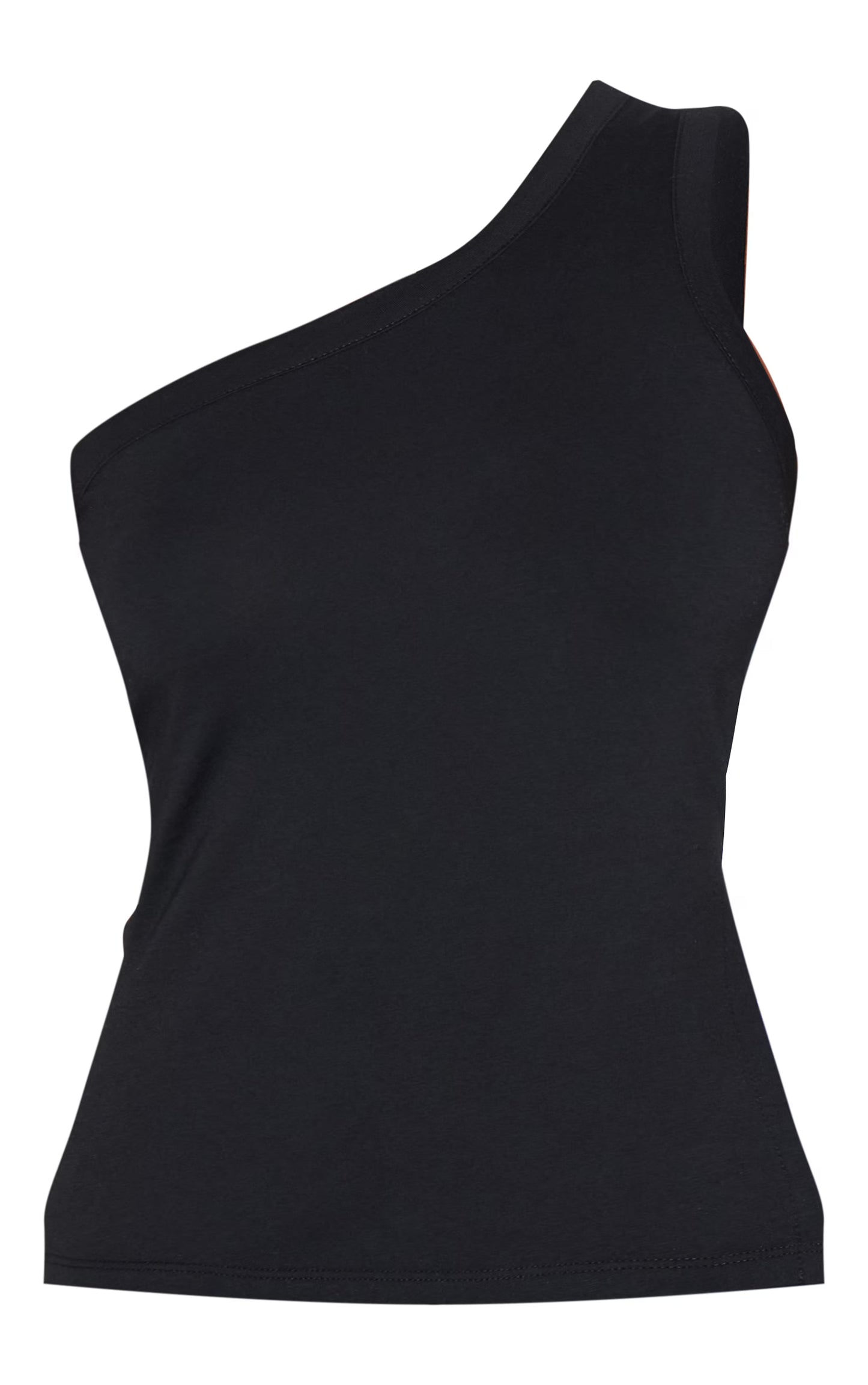 Black One Shoulder Long Vest Top