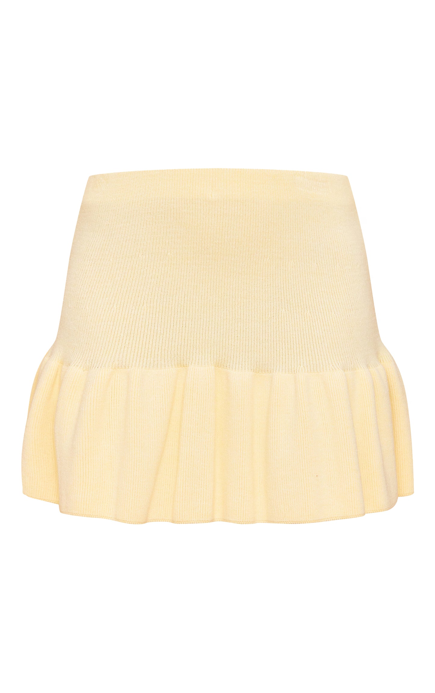 Yellow Knitted Pleated Skirt