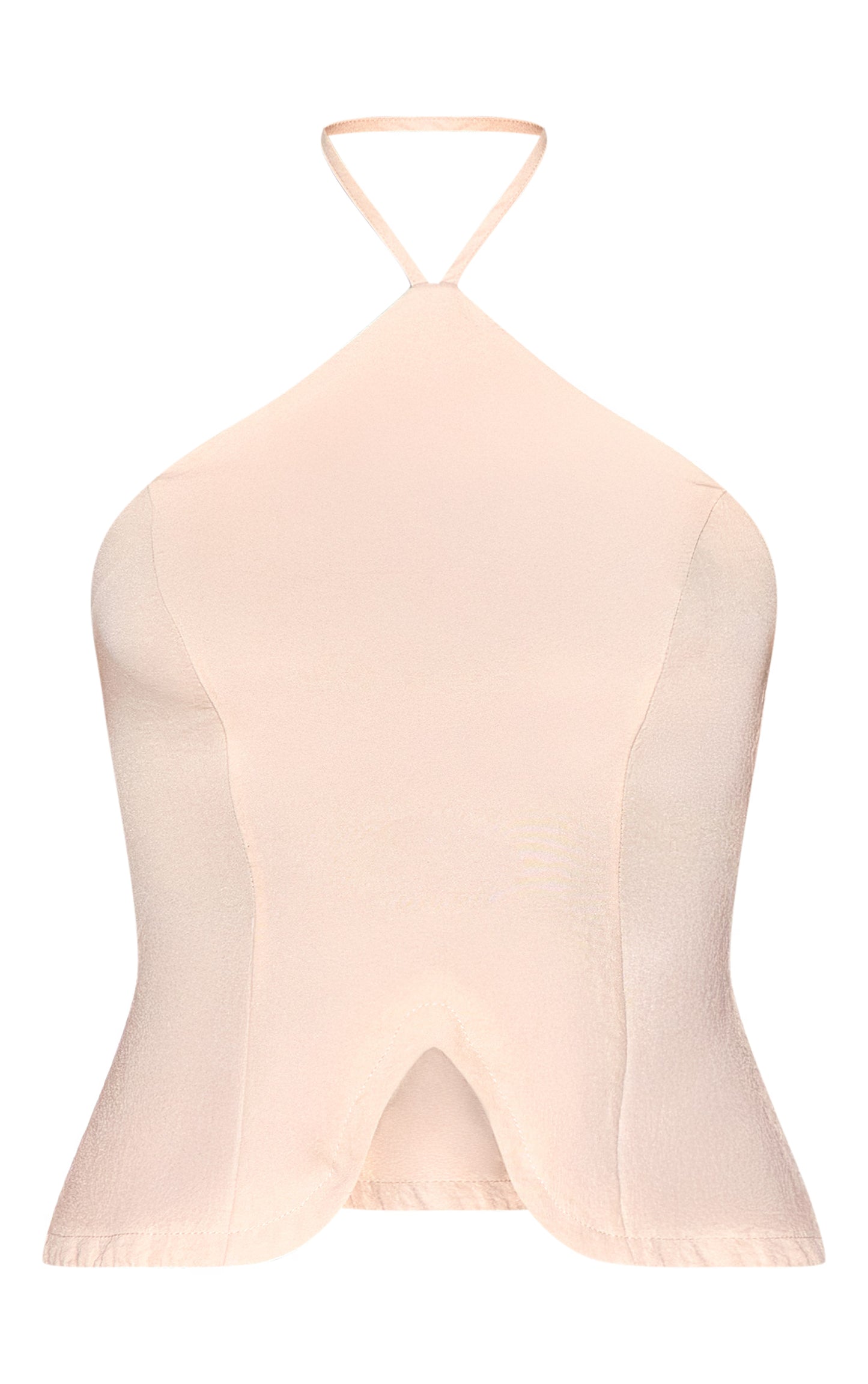 Almond Halterneck Long Top
