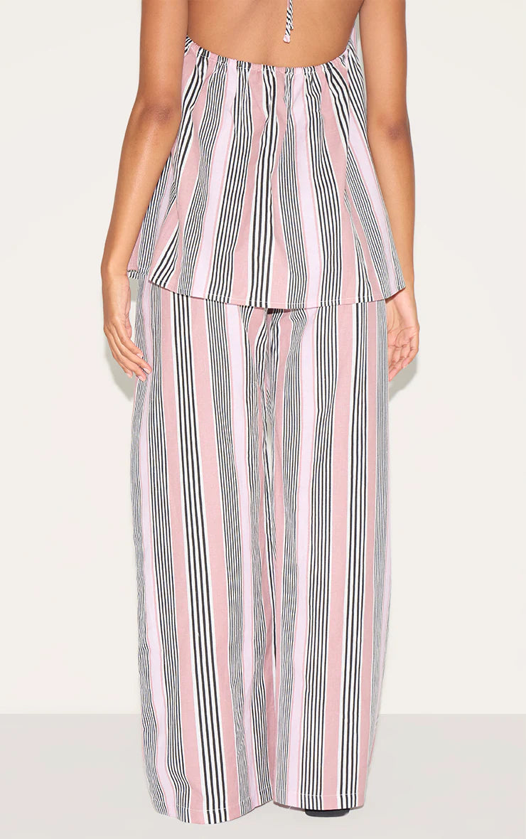 Pink Striped Slouchy Pants