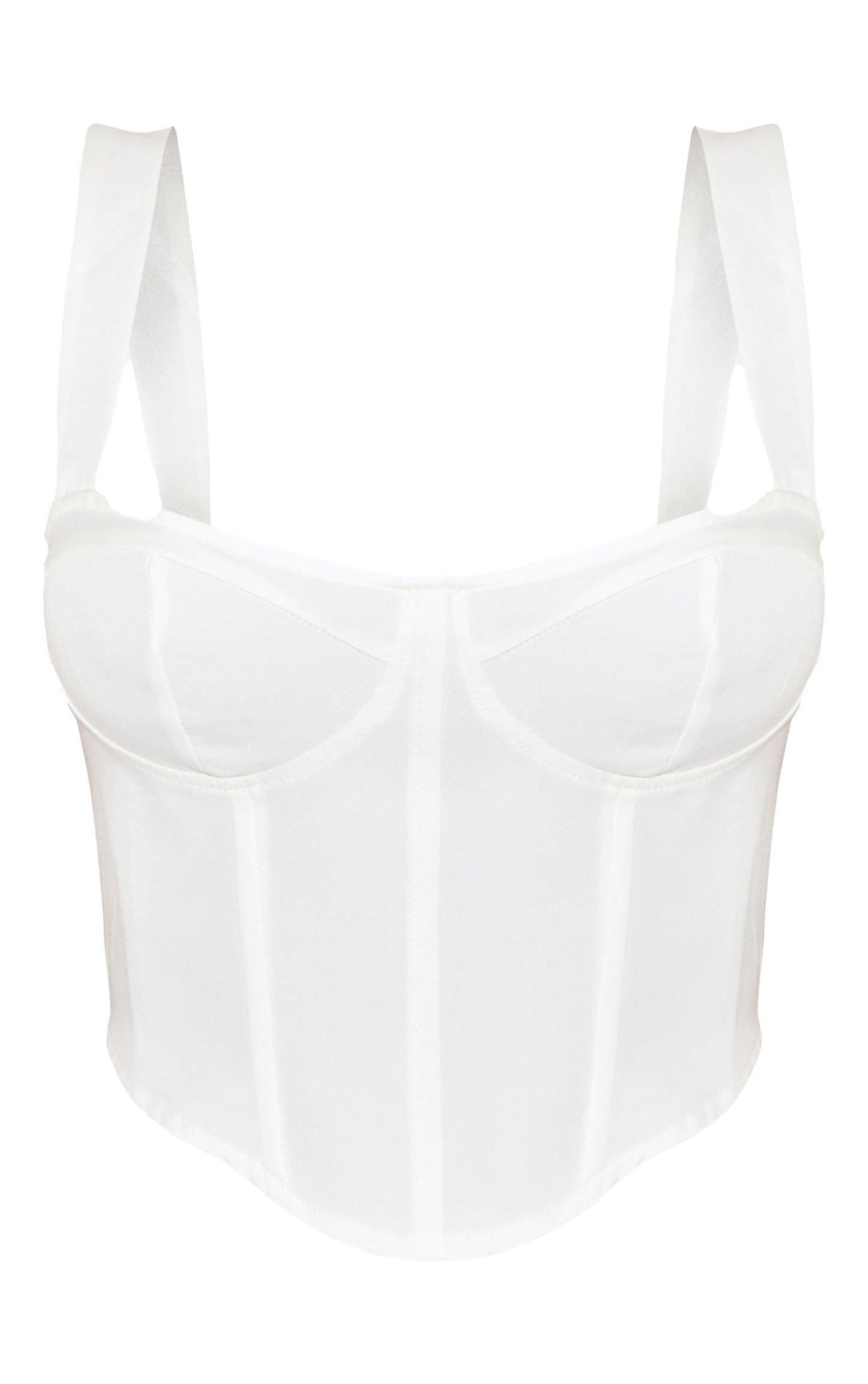 Shape White Woven Corset Detail Crop Top