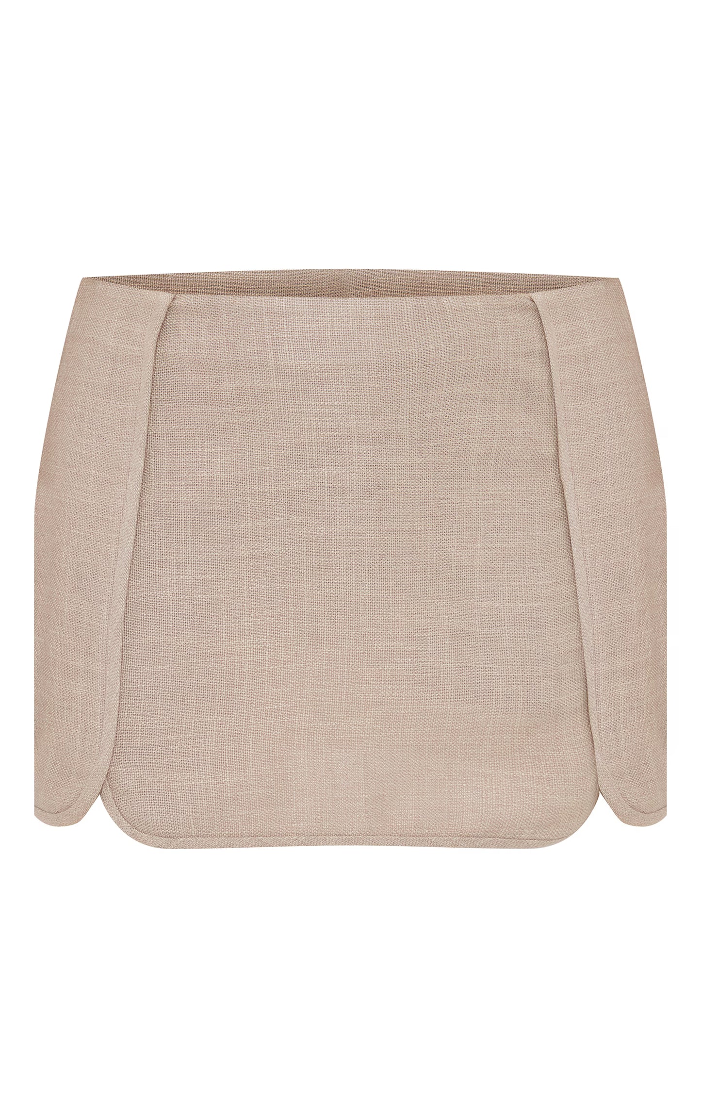 Cream Tailored Boucle Seam Detail Mini Skirt