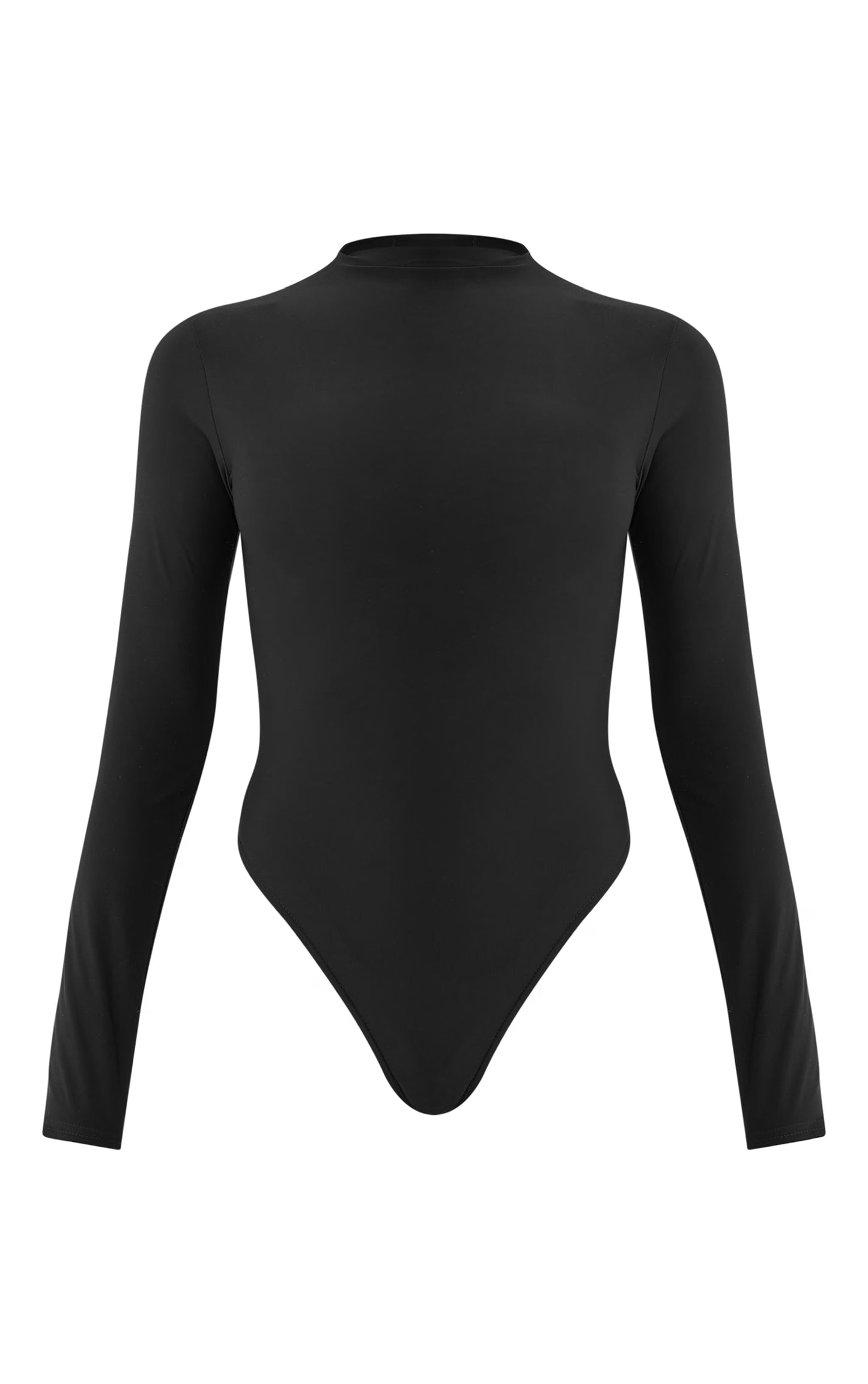Black Slinky High Neck Long Sleeve Bodysuit