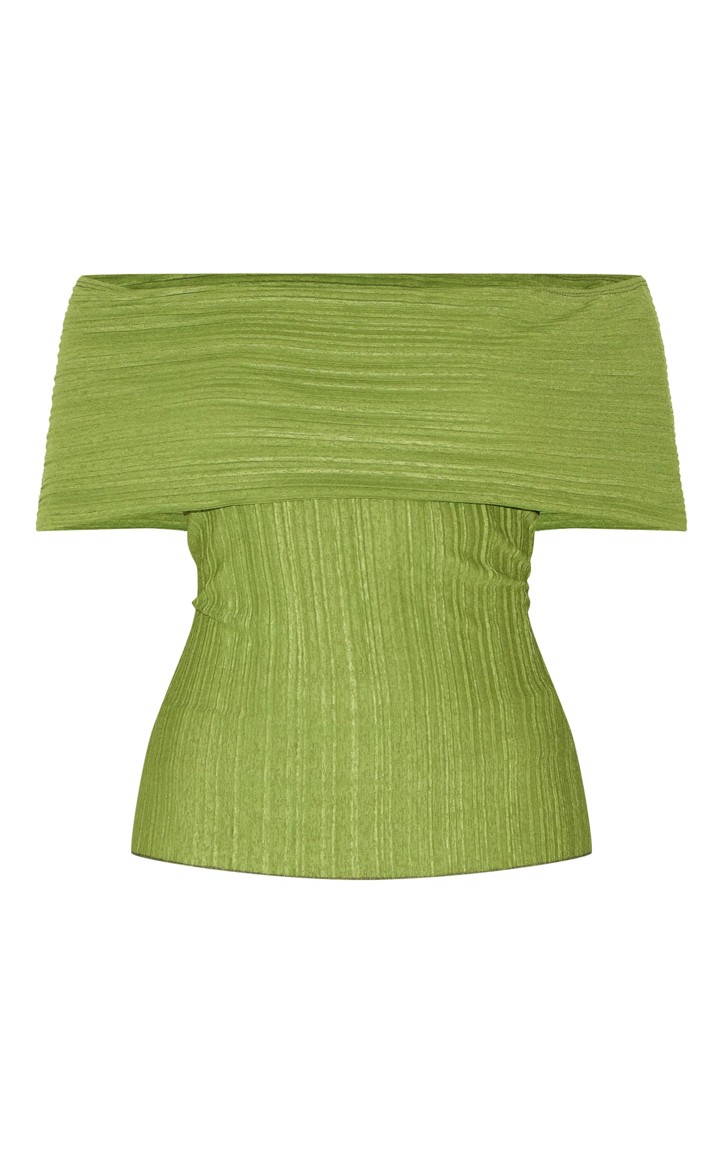 Green Rib Style Fold Over Top