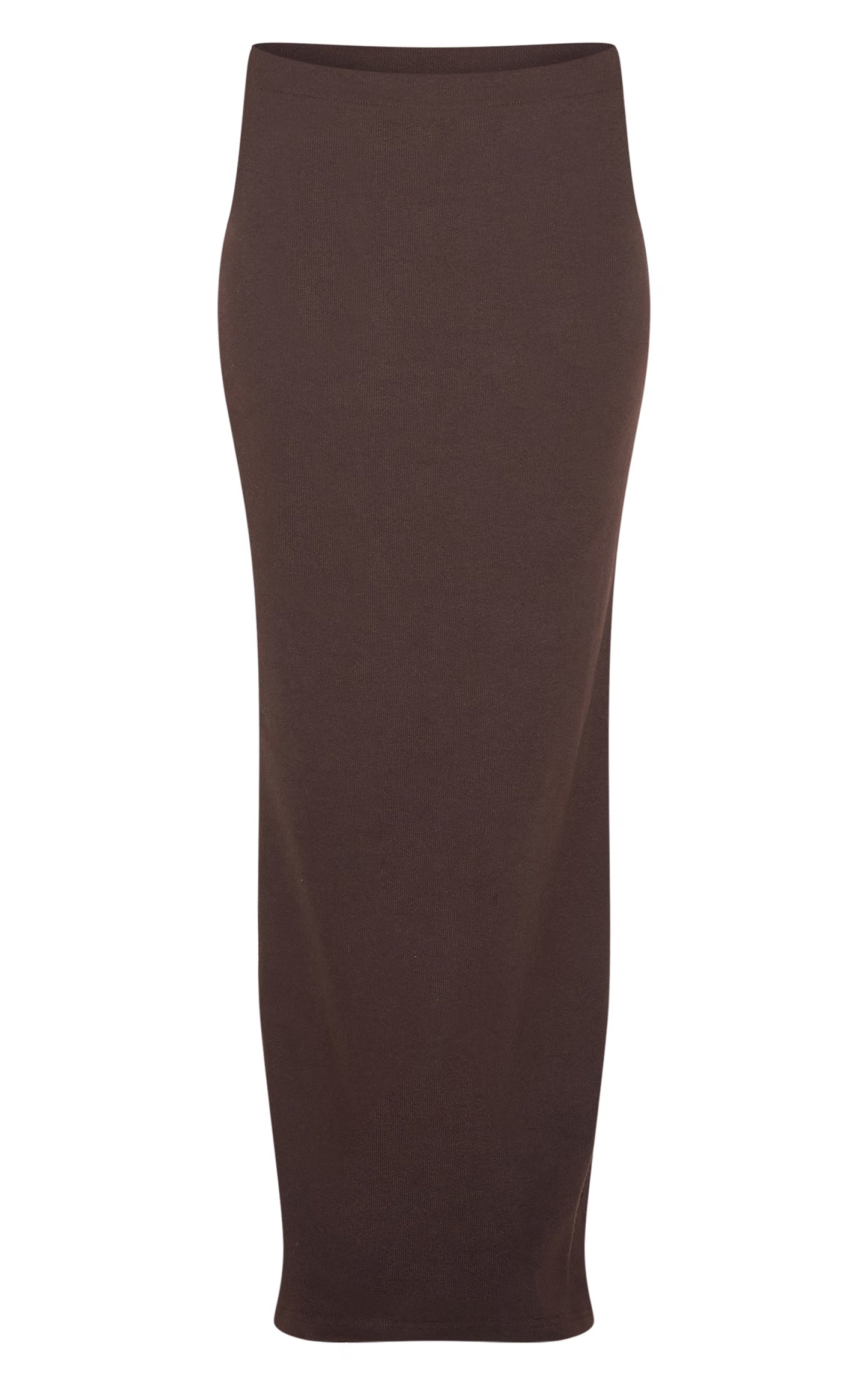 Chocolate Ribbed Maxi Mid Rise Skirt