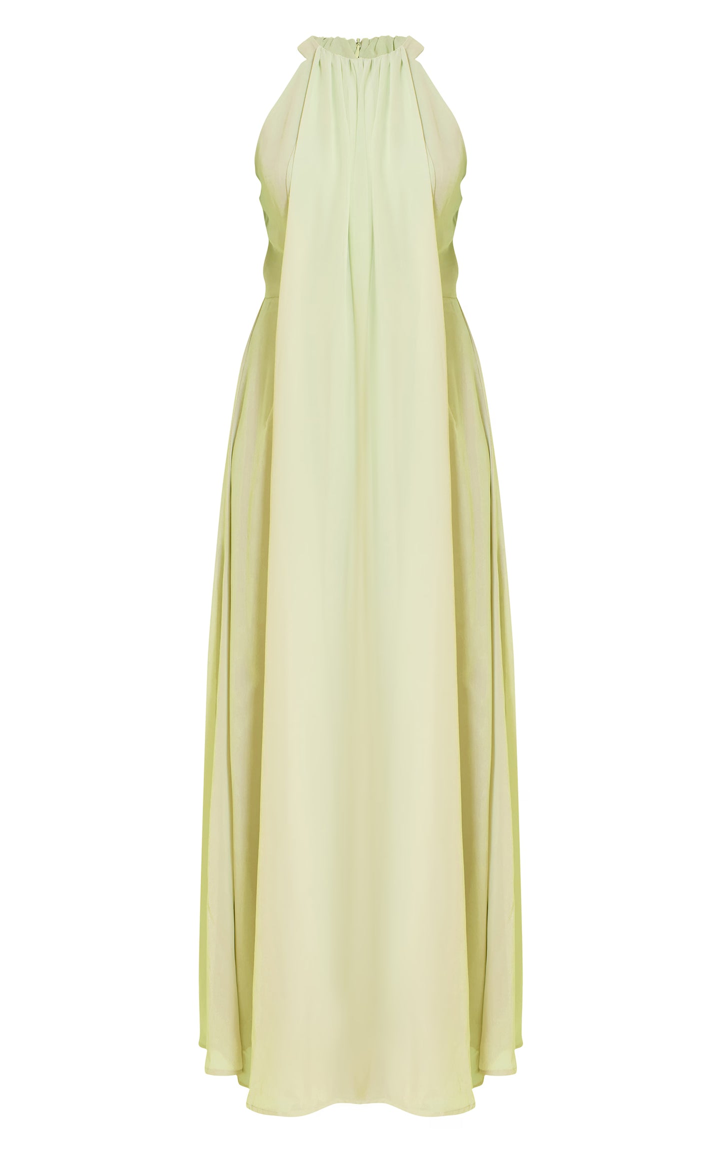 Lime Chiffon Extreme Pleated Maxi Dress