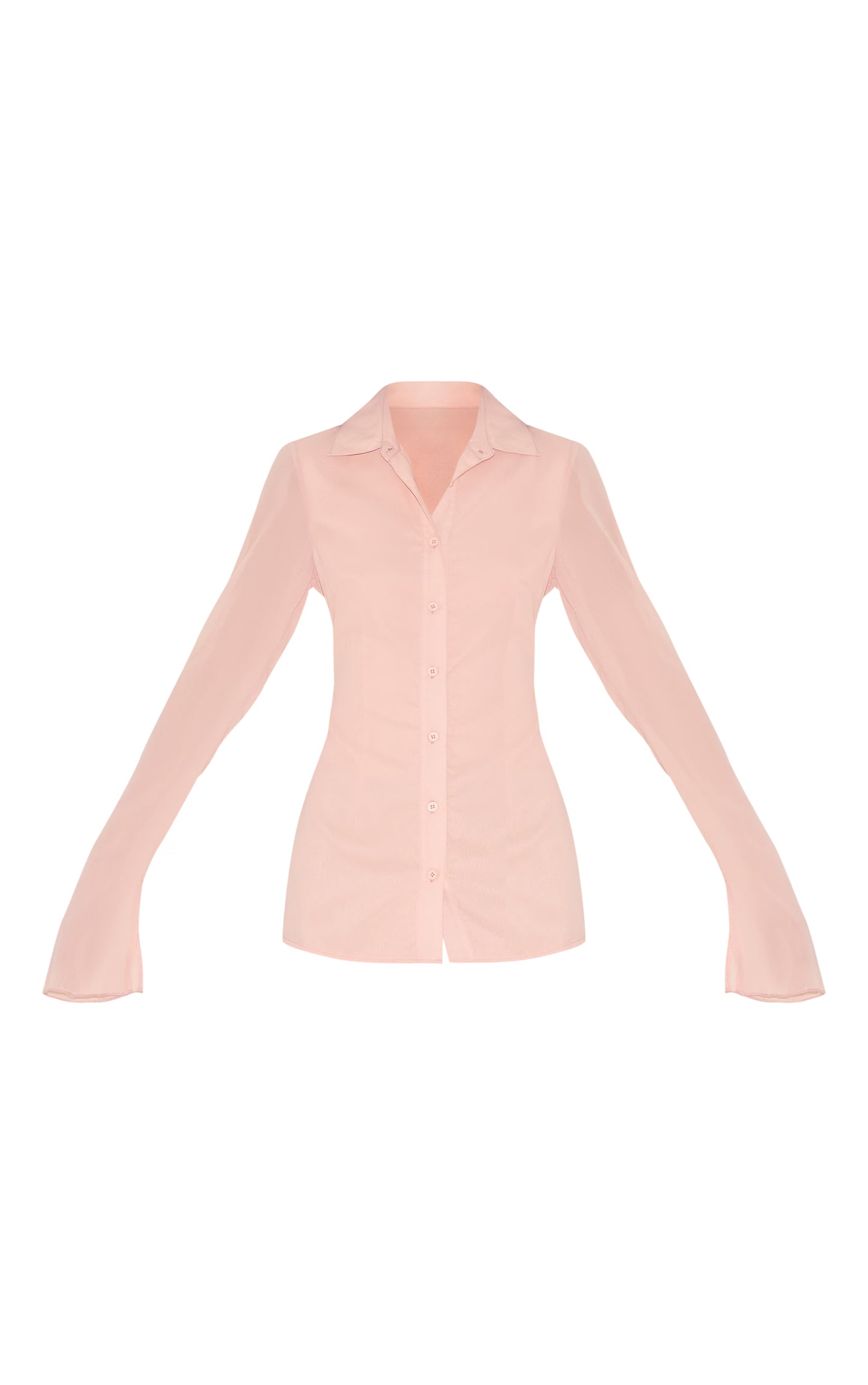 Dusty Pink Fitted Chiffon Shirt