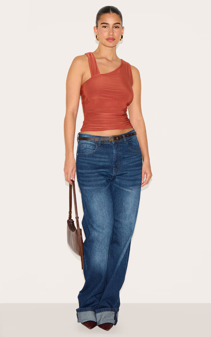 Paprika Asymmetric Strap Detail Vest Top
