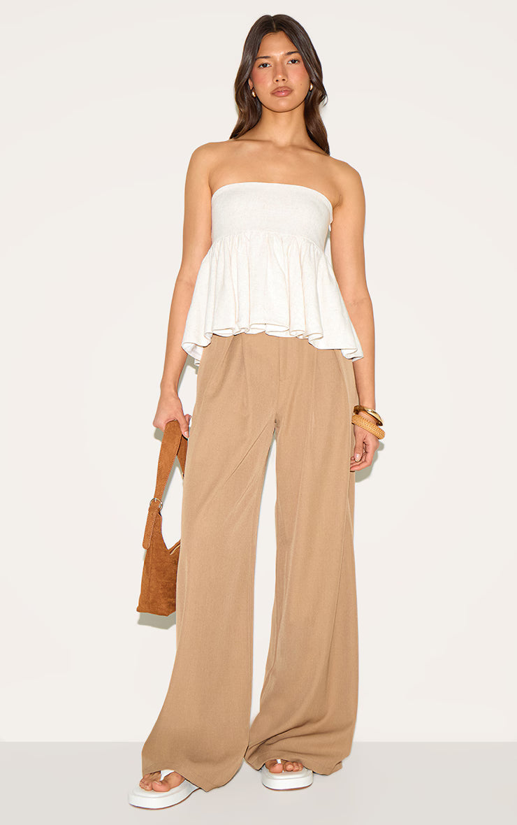 Beige Linen Look Bandeau