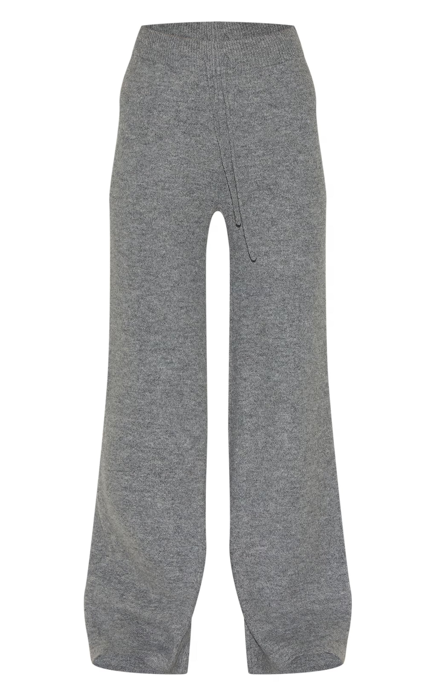 Charcoal Marl Soft Knit Wide Leg Pants