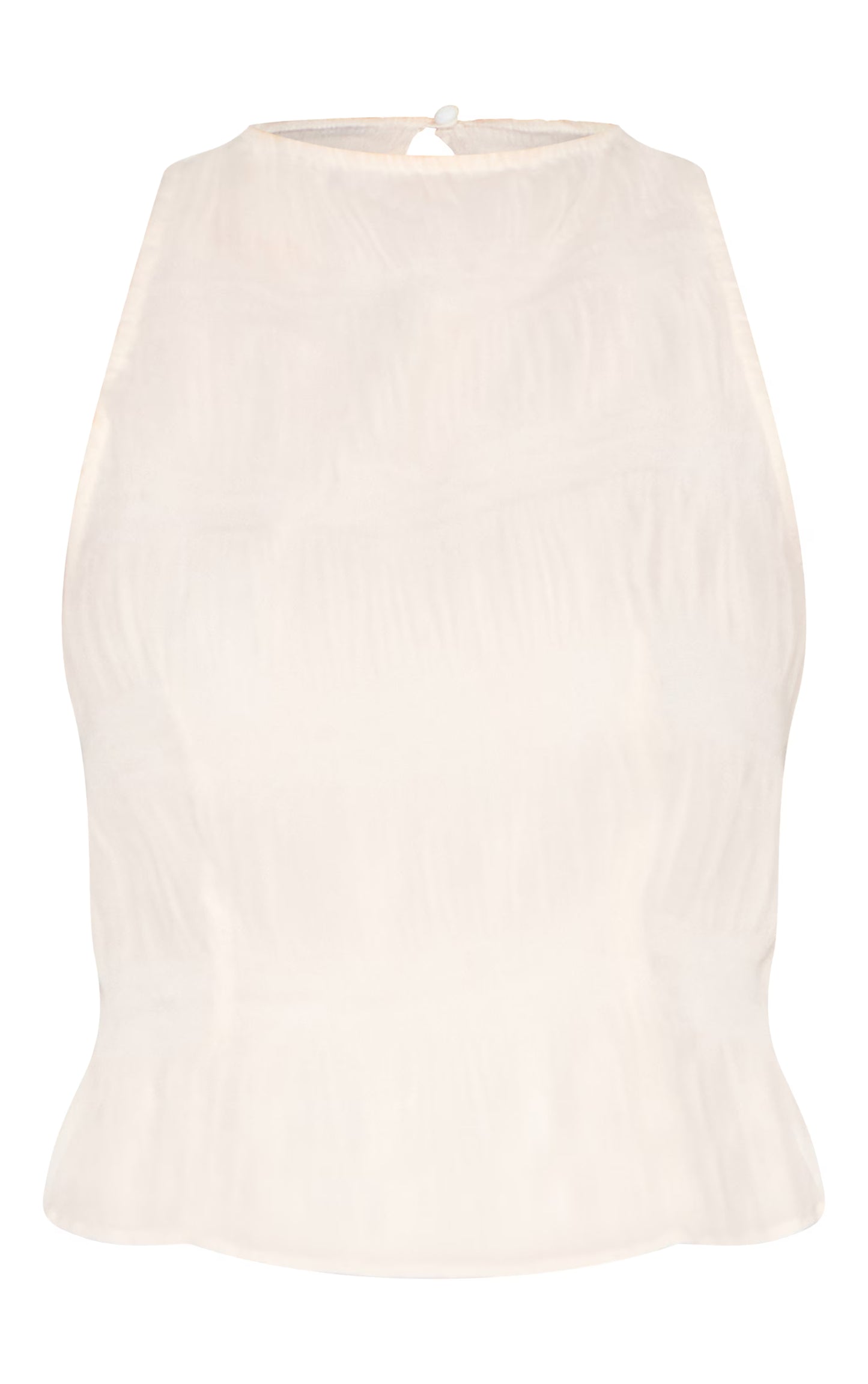 Cream Chiffon Textured High Neck Top