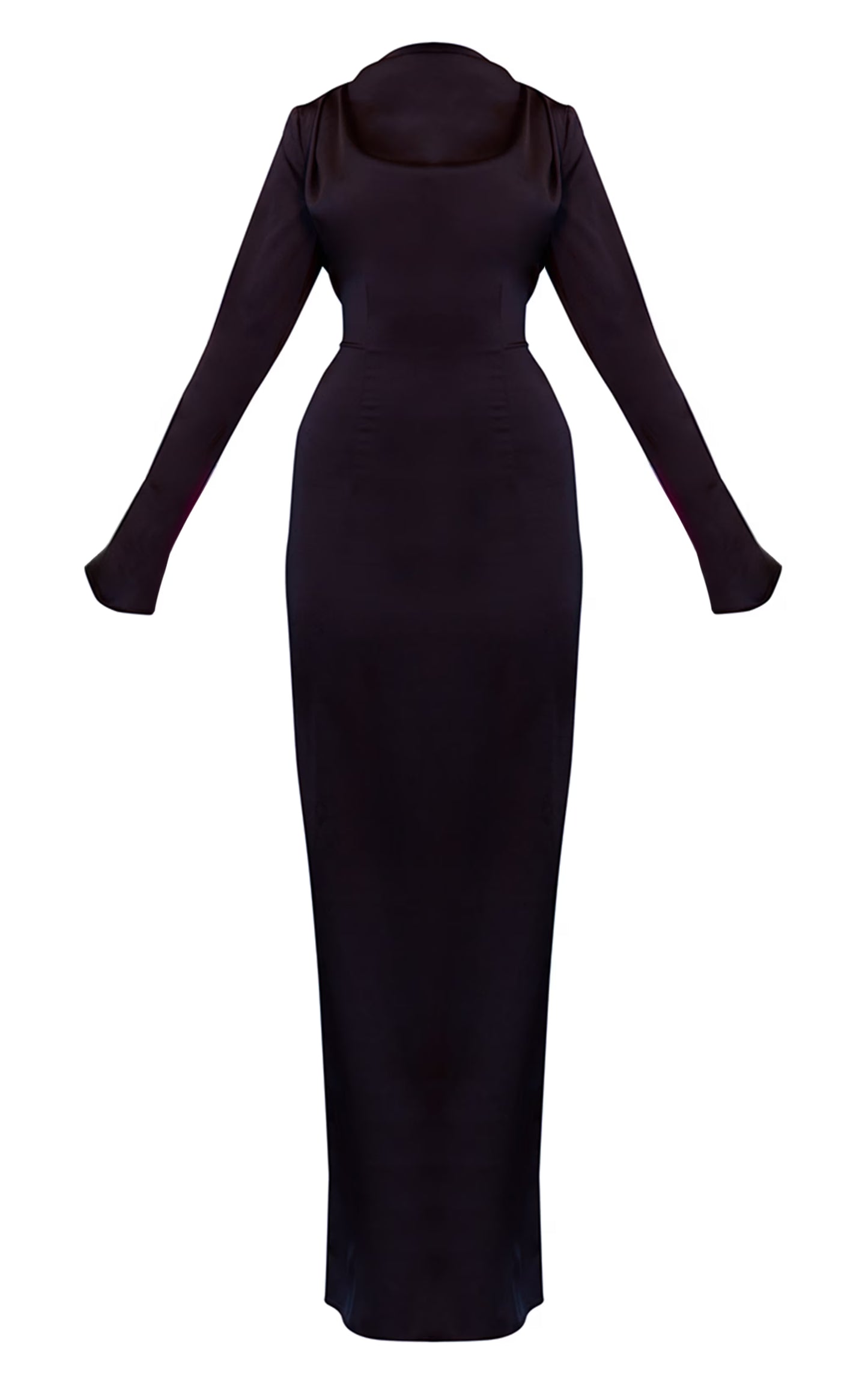 PLT Label Navy Satin Cowl Back Maxi Dress