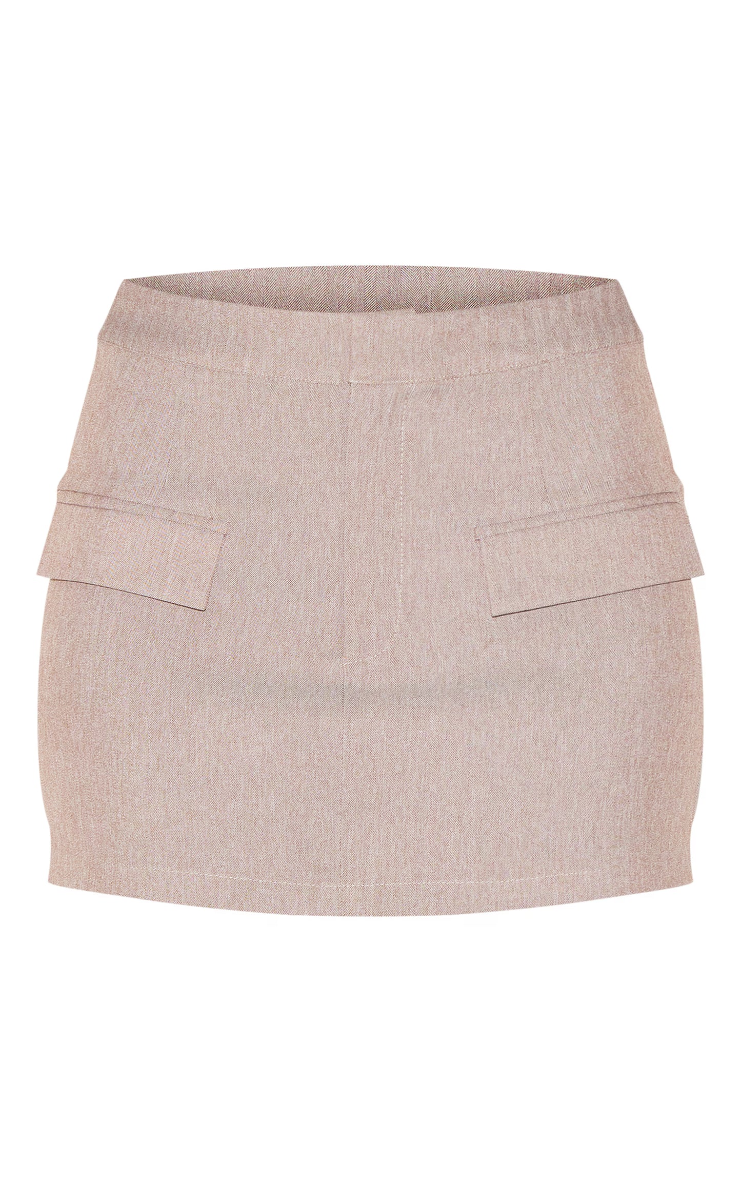 Grey Woven Tailored Mini Skirt