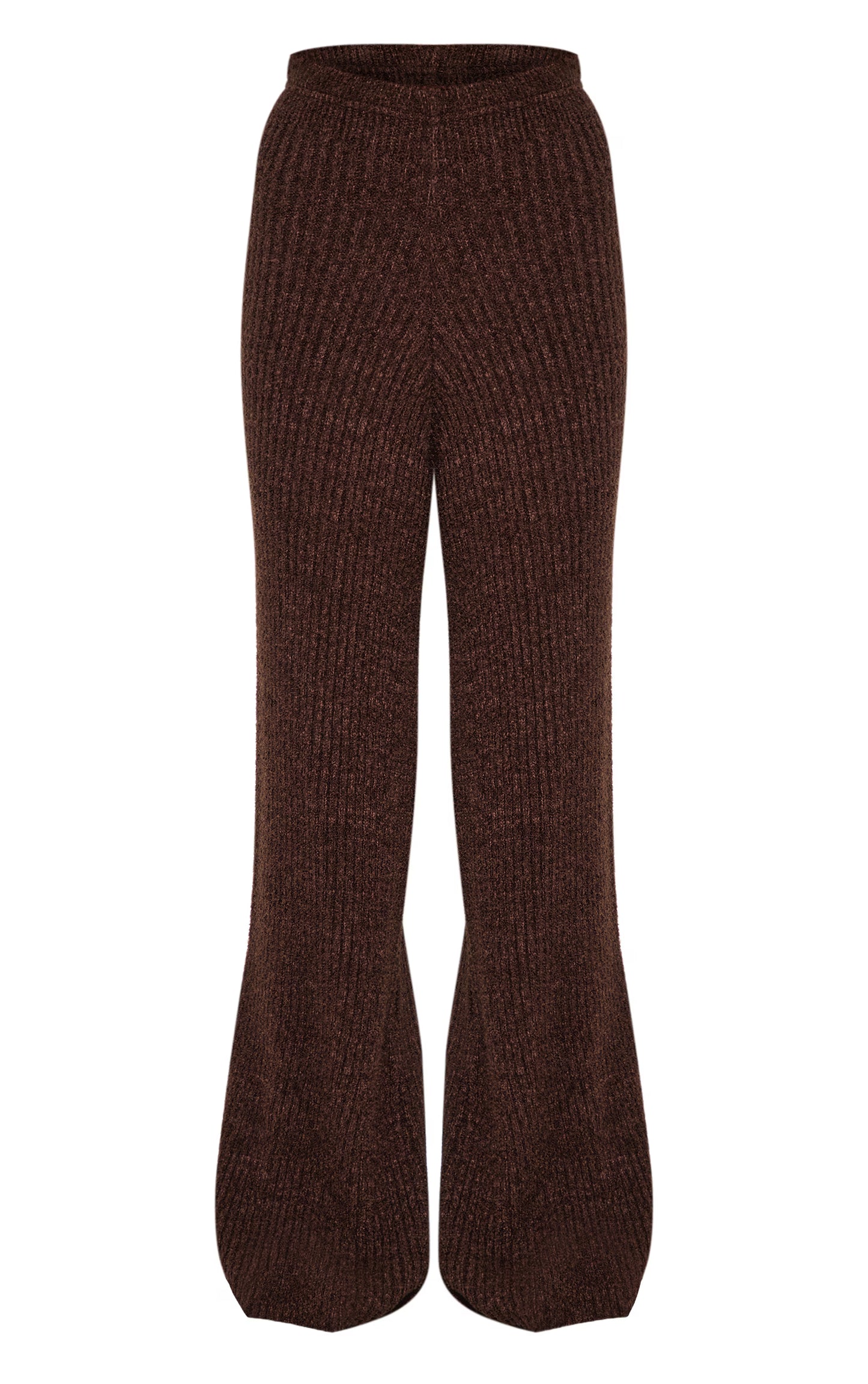 Chocolate Rib Boucle Knit Wide Leg Pant