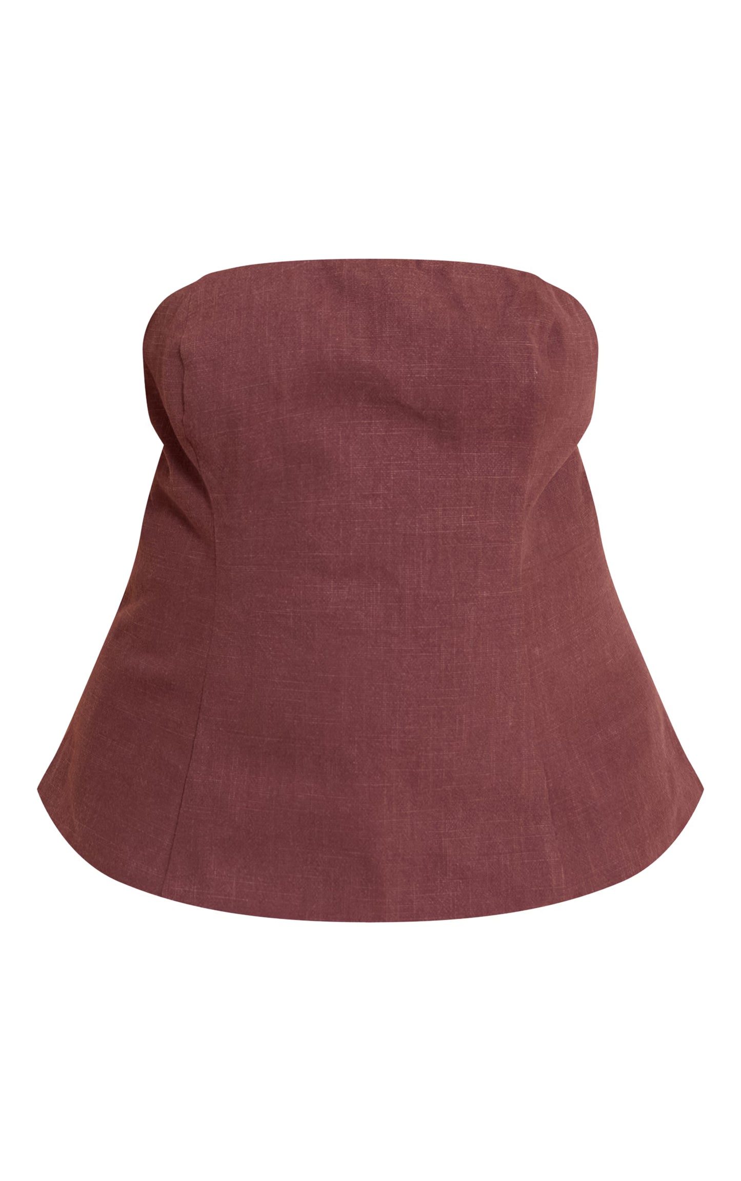 Plus Deep Chocolate Premium Linen Longline Bandeau Top