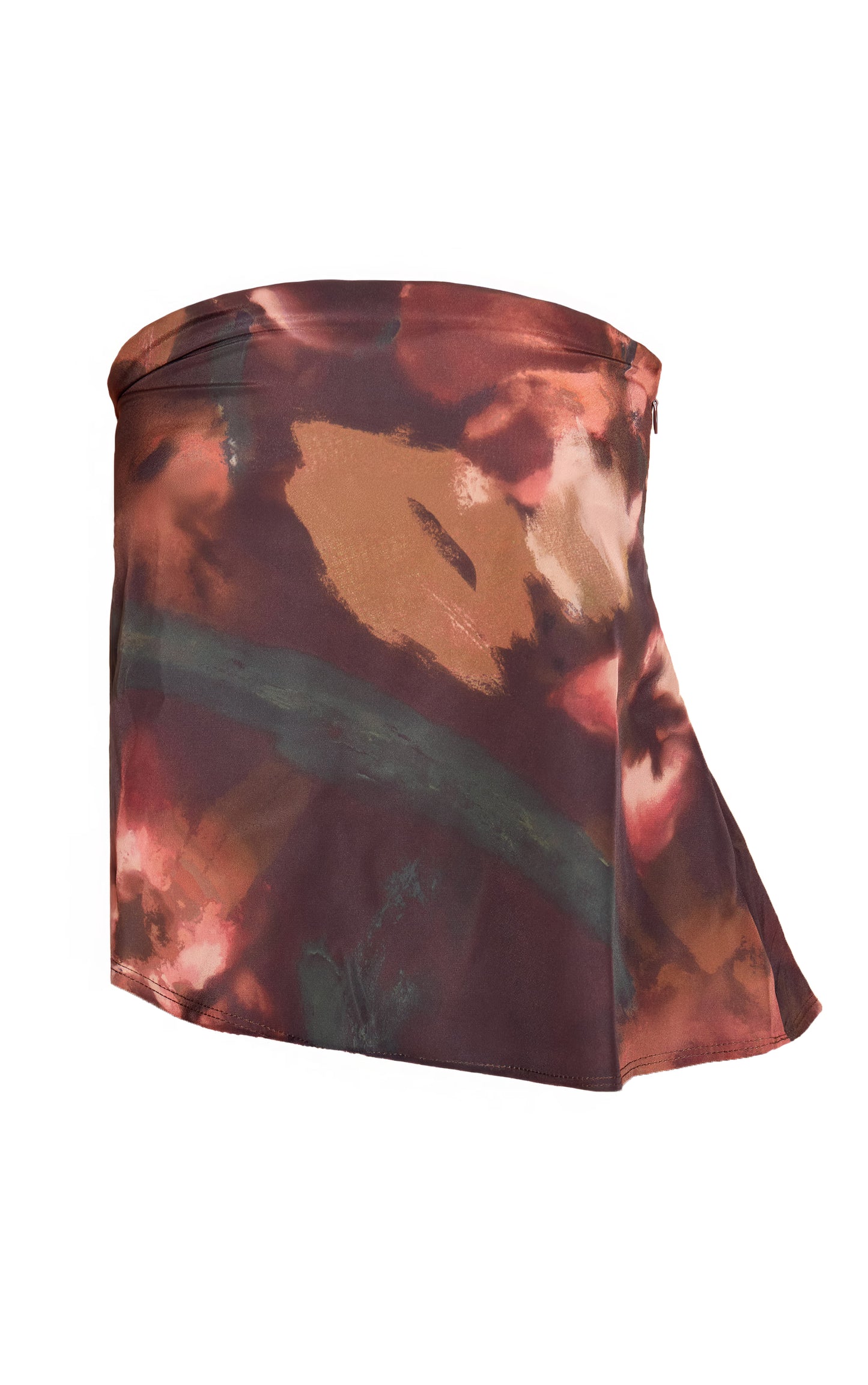 Multi Abstract Print Bandeau Chiffon Top