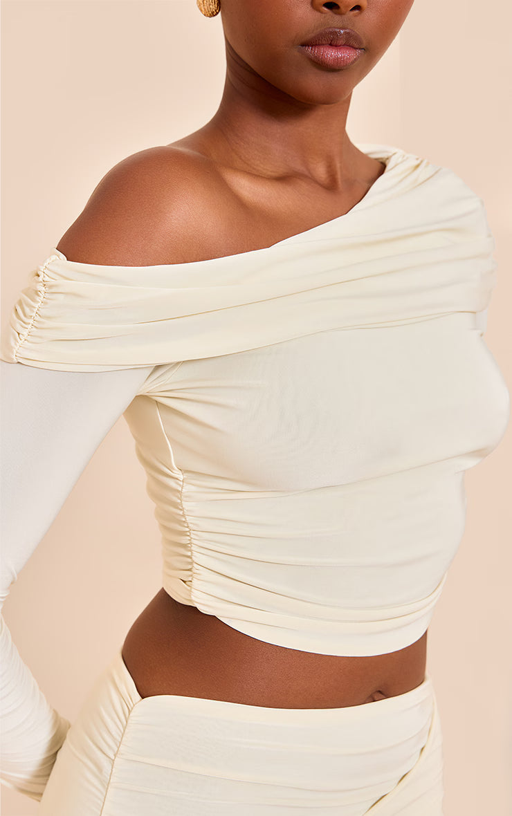 Almond Matte Sculpt Slinky Fold Over Top