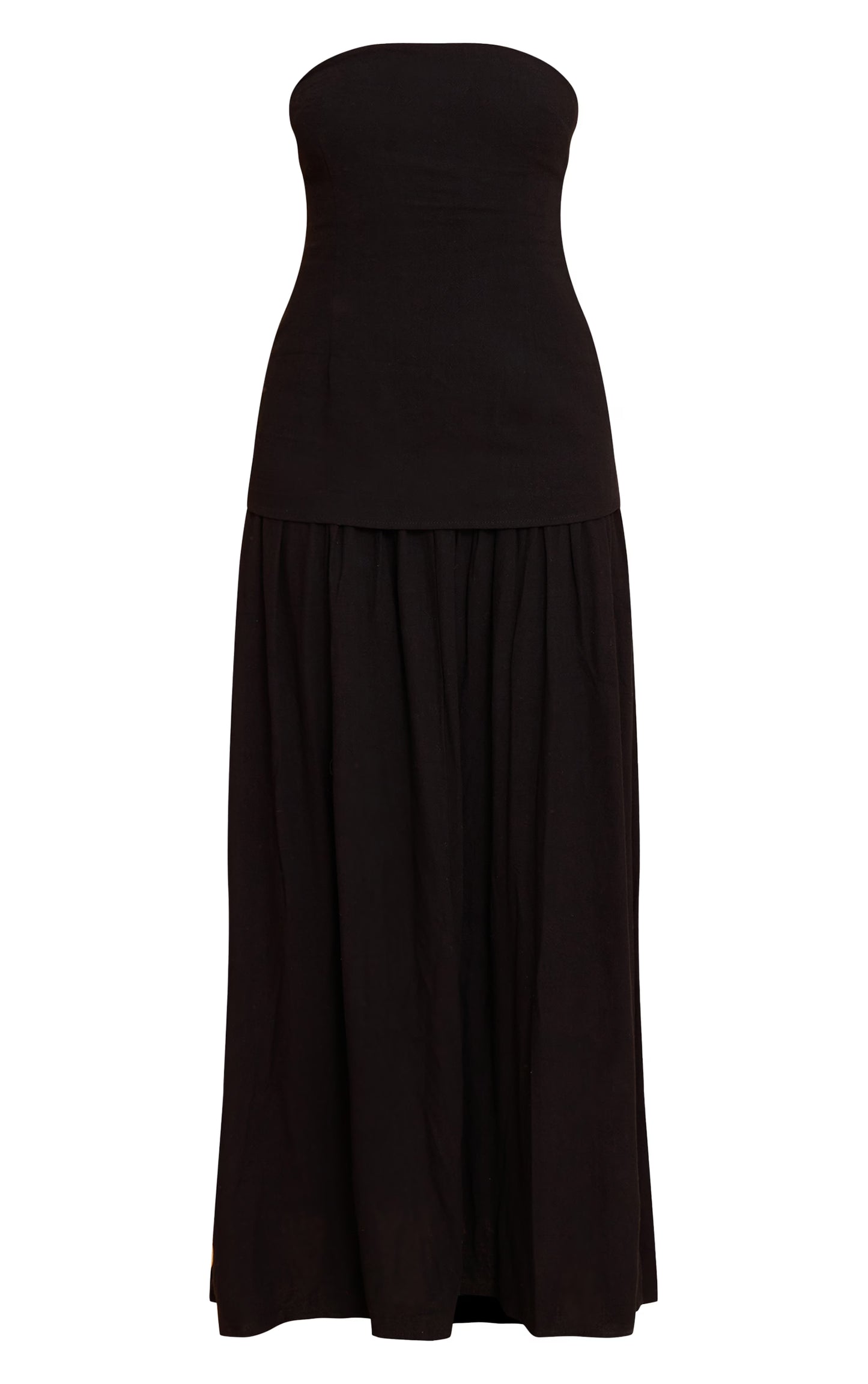 Black Bandeau Long Line Maxi Dress
