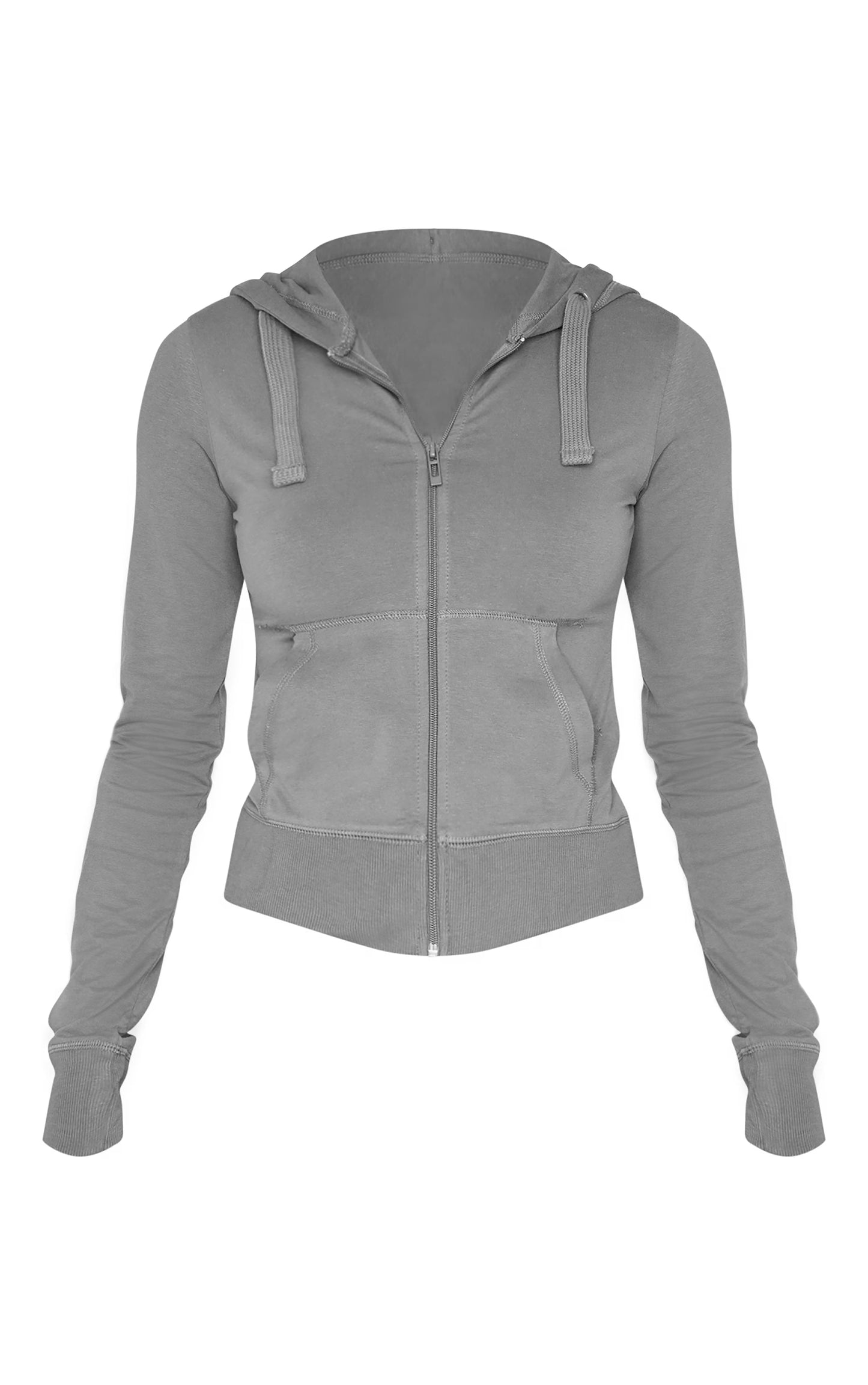 Charcoal Zip Up Fitted Track Top