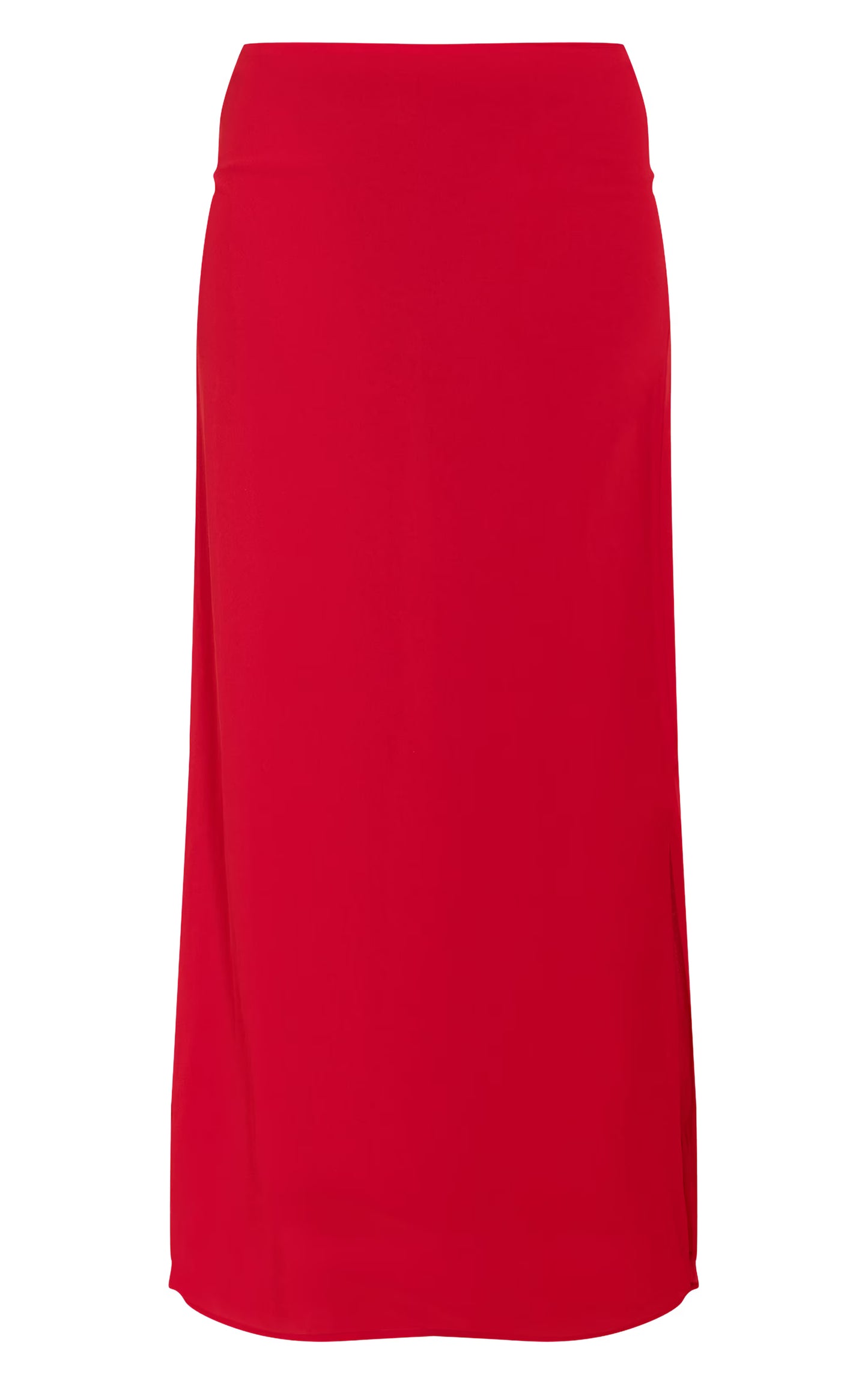 Tomato Red Chiffon Split Maxi Skirt