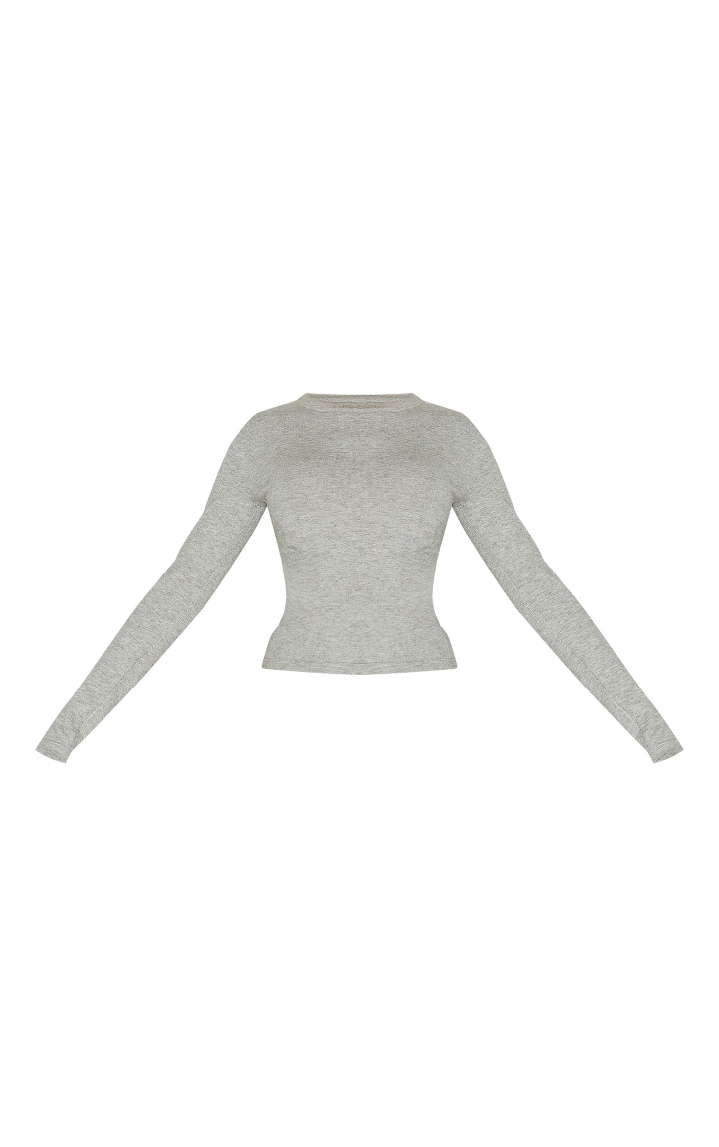 Ash Grey Soft Knit Long Sleeve Top