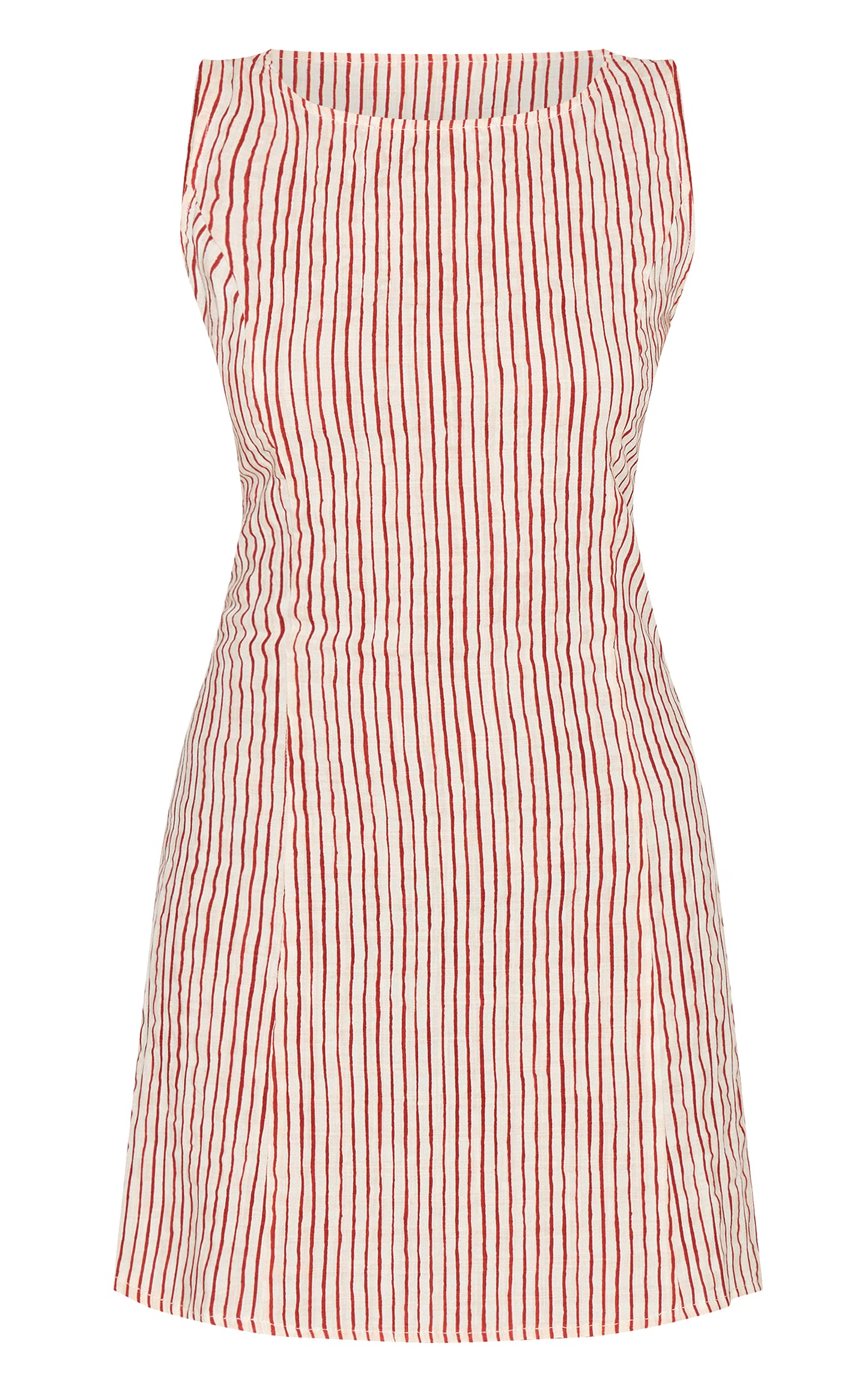 Red Striped Boat Neck Dress