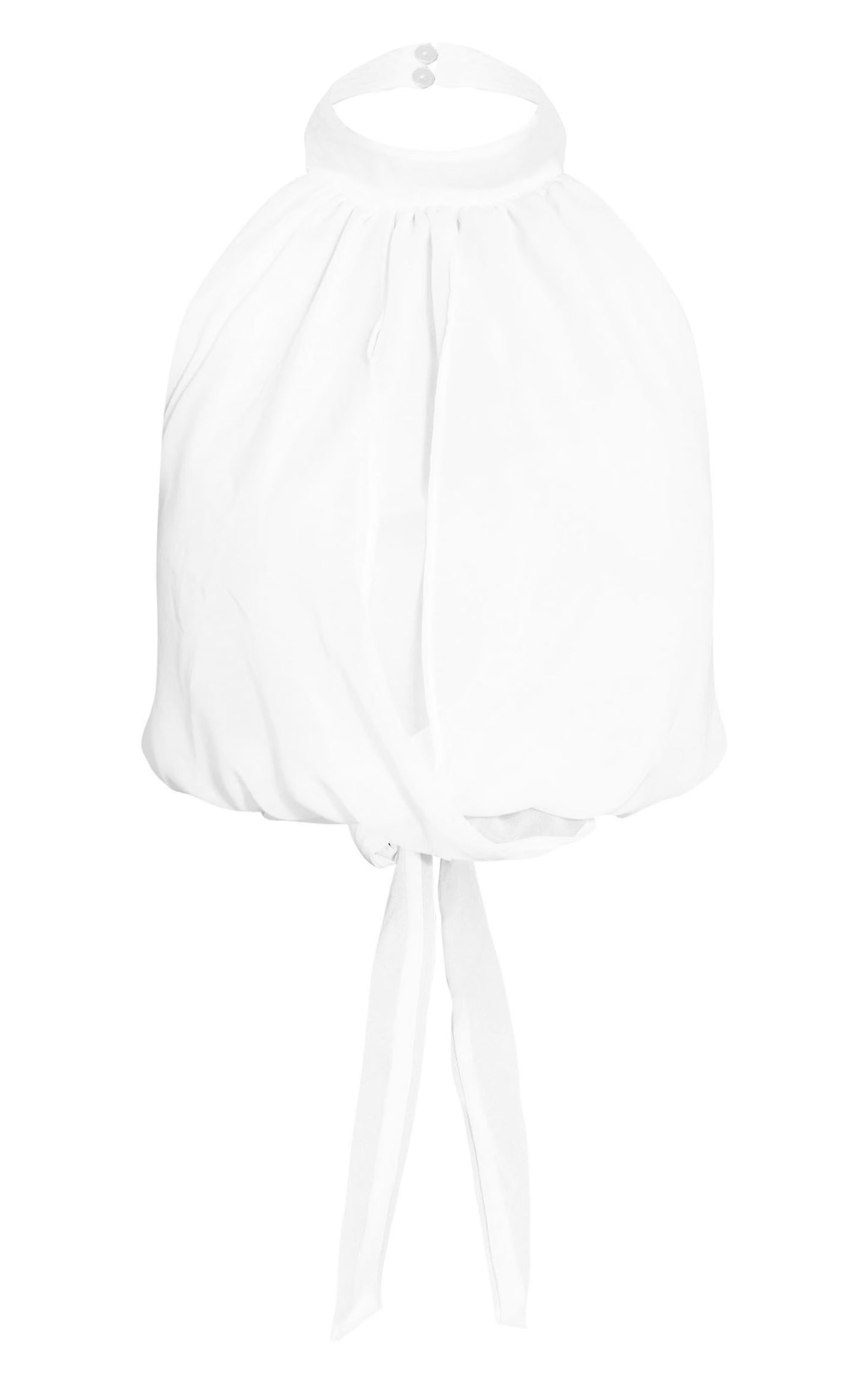 Shape White Chiffon Halterneck Open Back Top