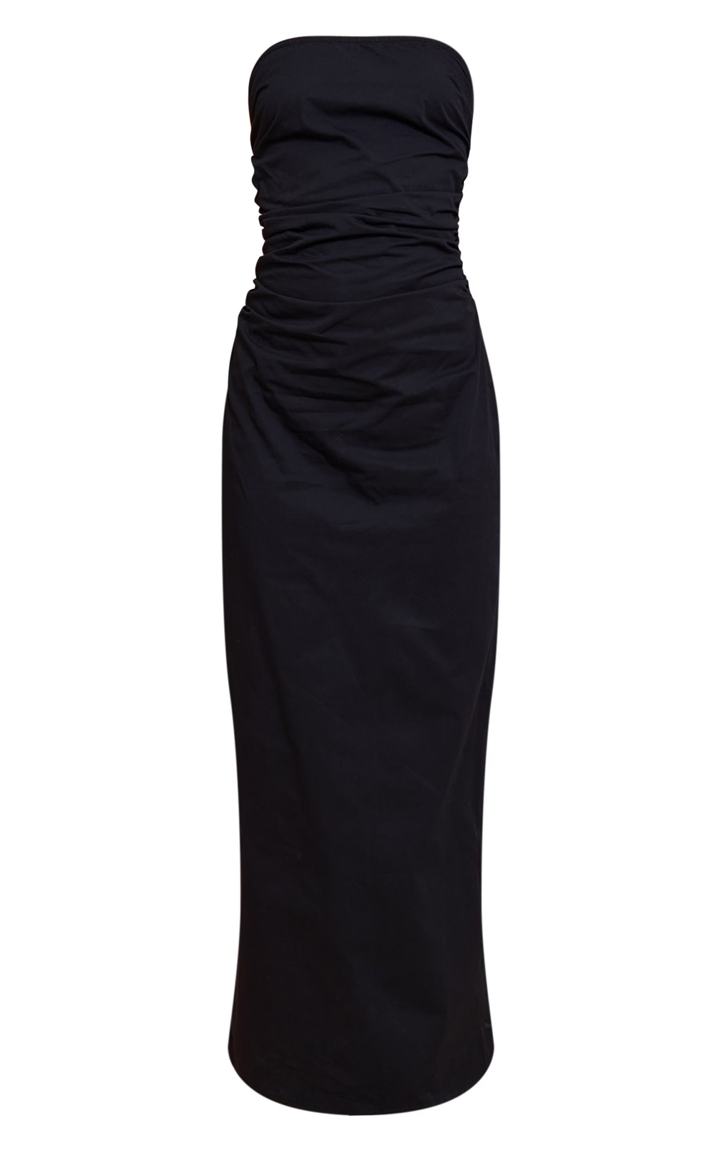 Black Bandeau Ruched Midaxi Dress
