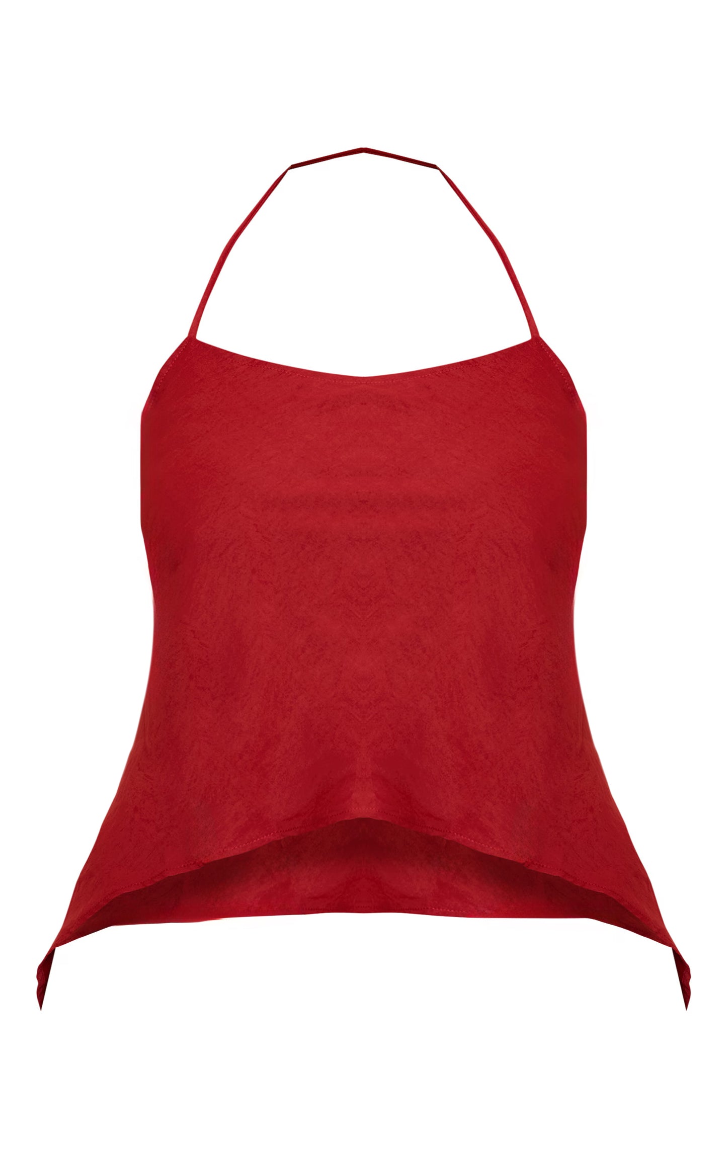 Plus Deep Red Floaty Woven Split Hem Spaghetti Strap Top