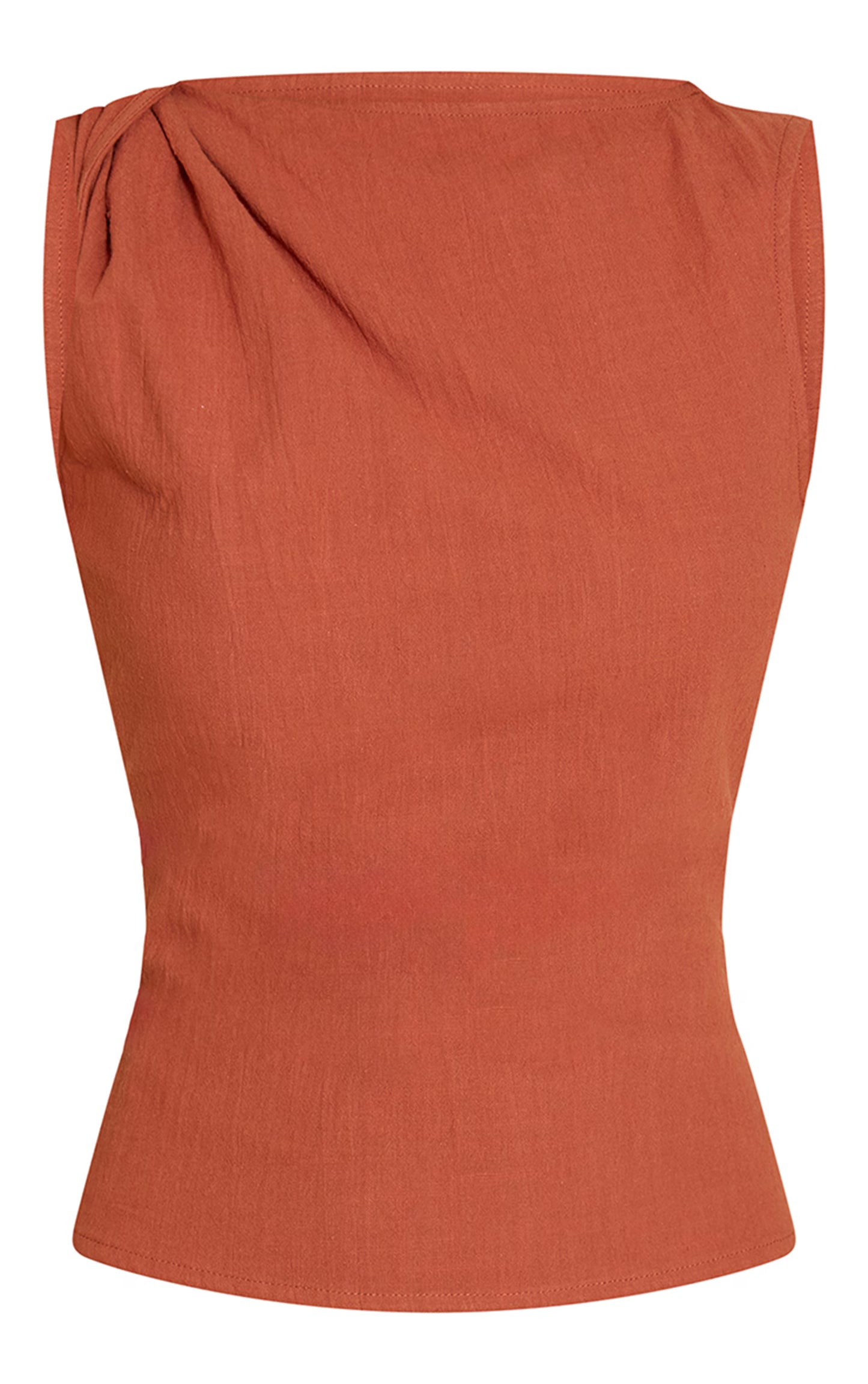 Rust Twist Detail Boxy Sleeveless Top