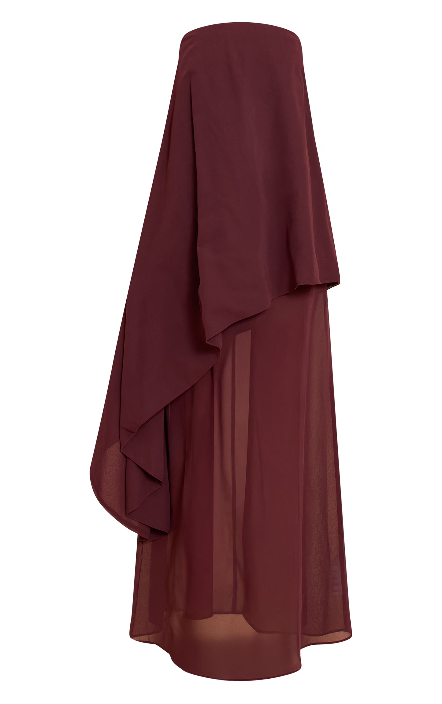Chocolate Chiffon Bandeau Overlay Maxi Dress