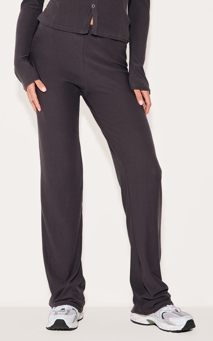 Charcoal Soft Touch Straight Leg Pants