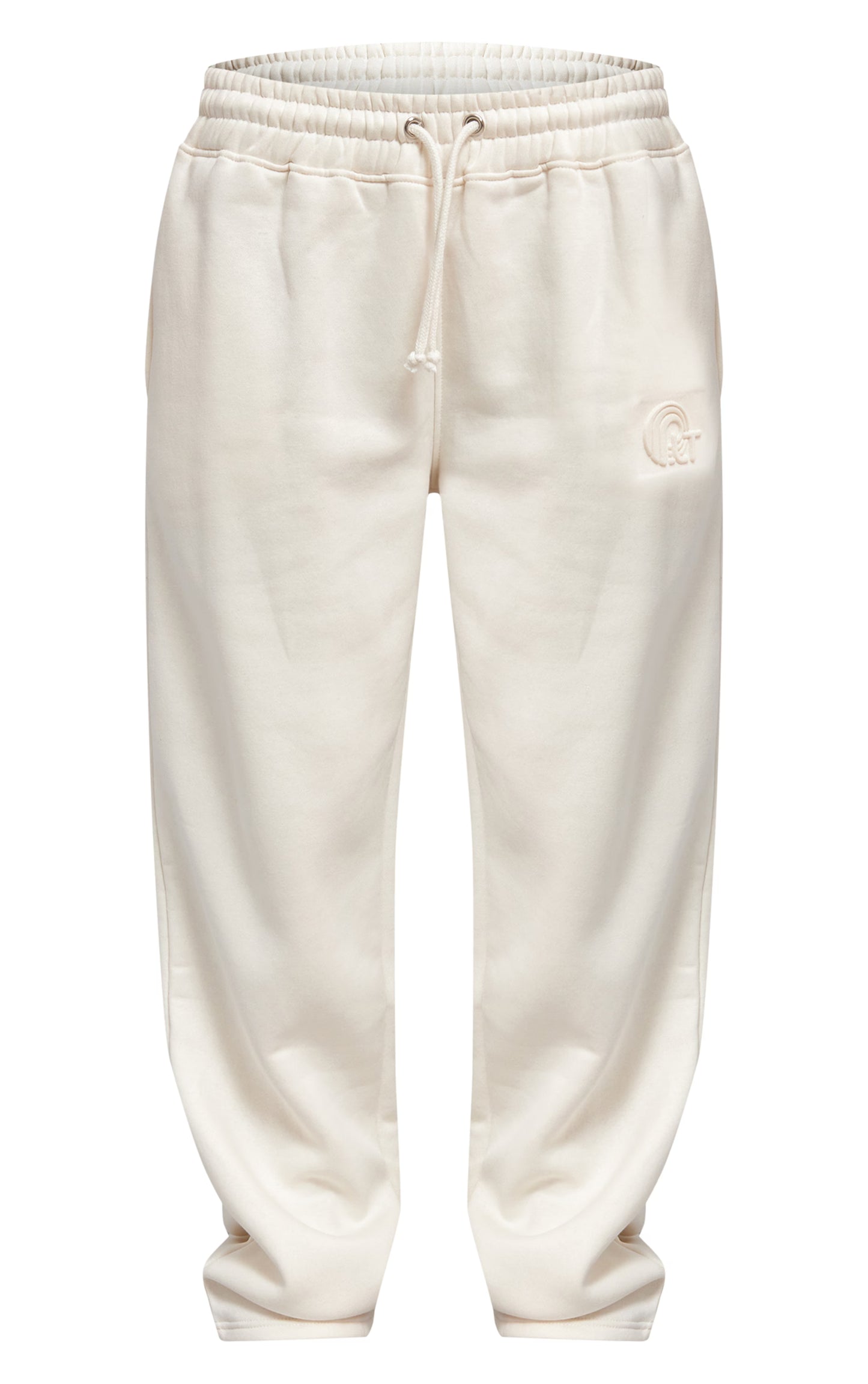 Cream Embossed Drawstring Sweatpants