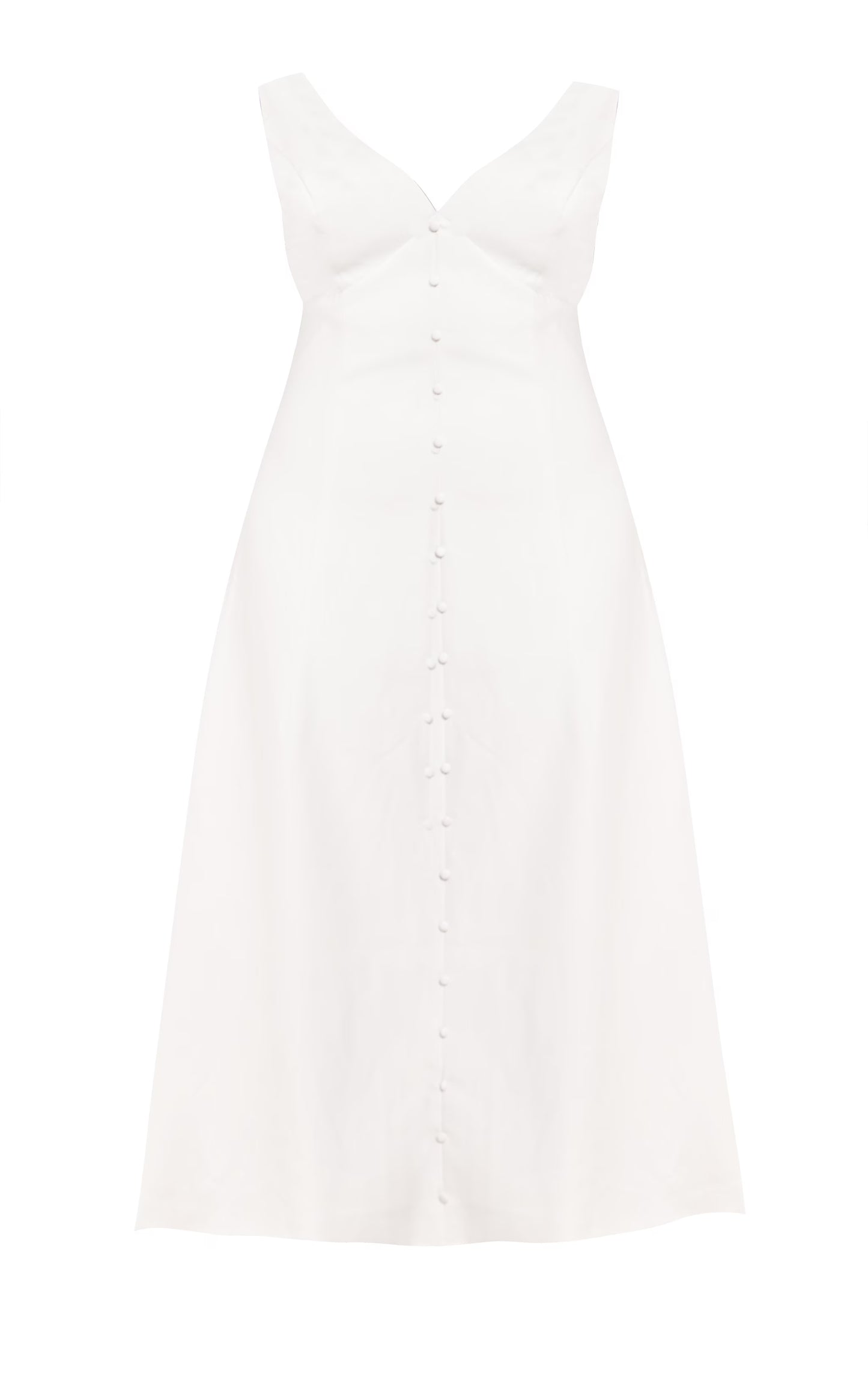 Plus Cream Tailored Woven Plunge Button Down Midi Dress