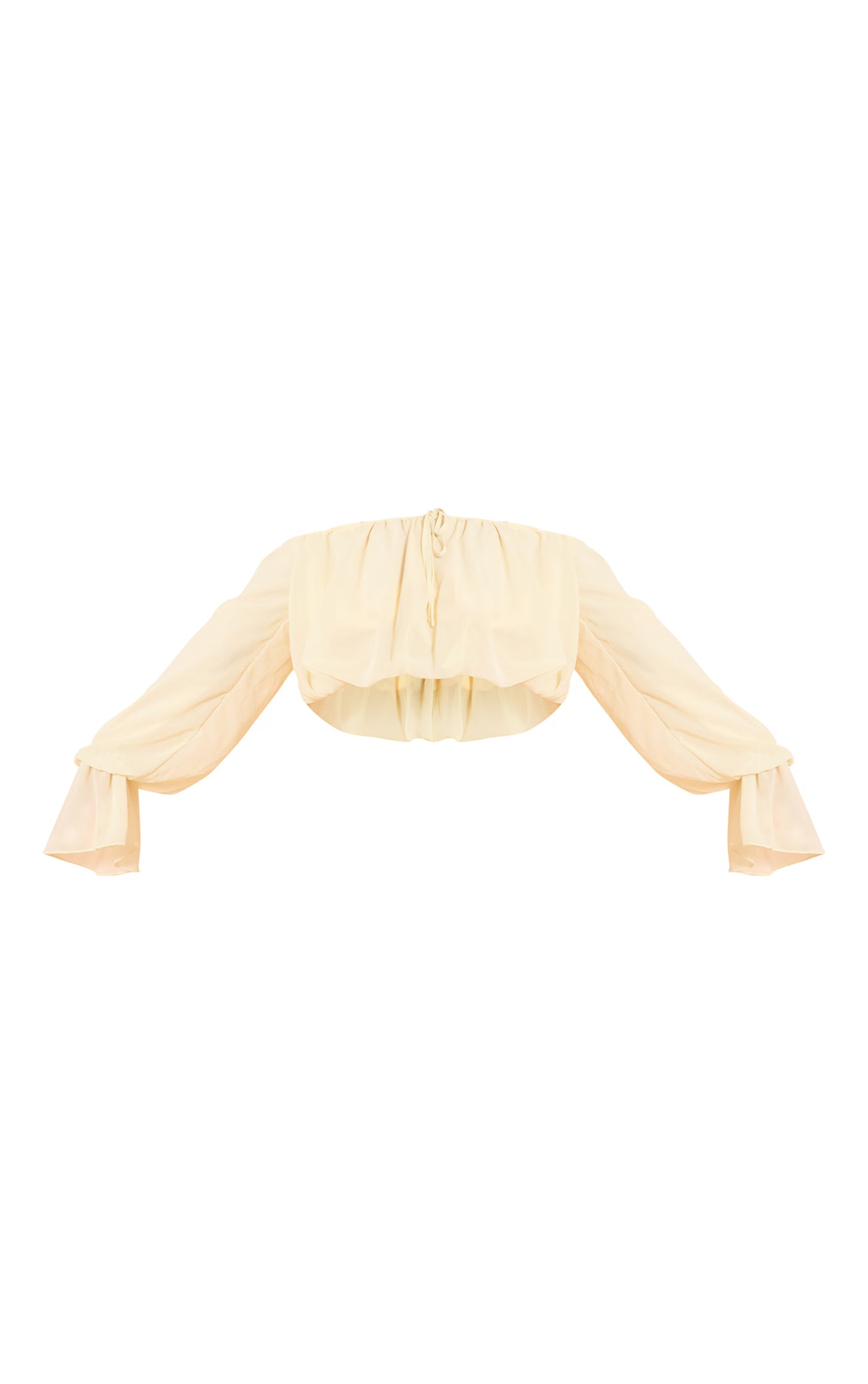 Lemon Chiffon Bardot Balloon Sleeve Top