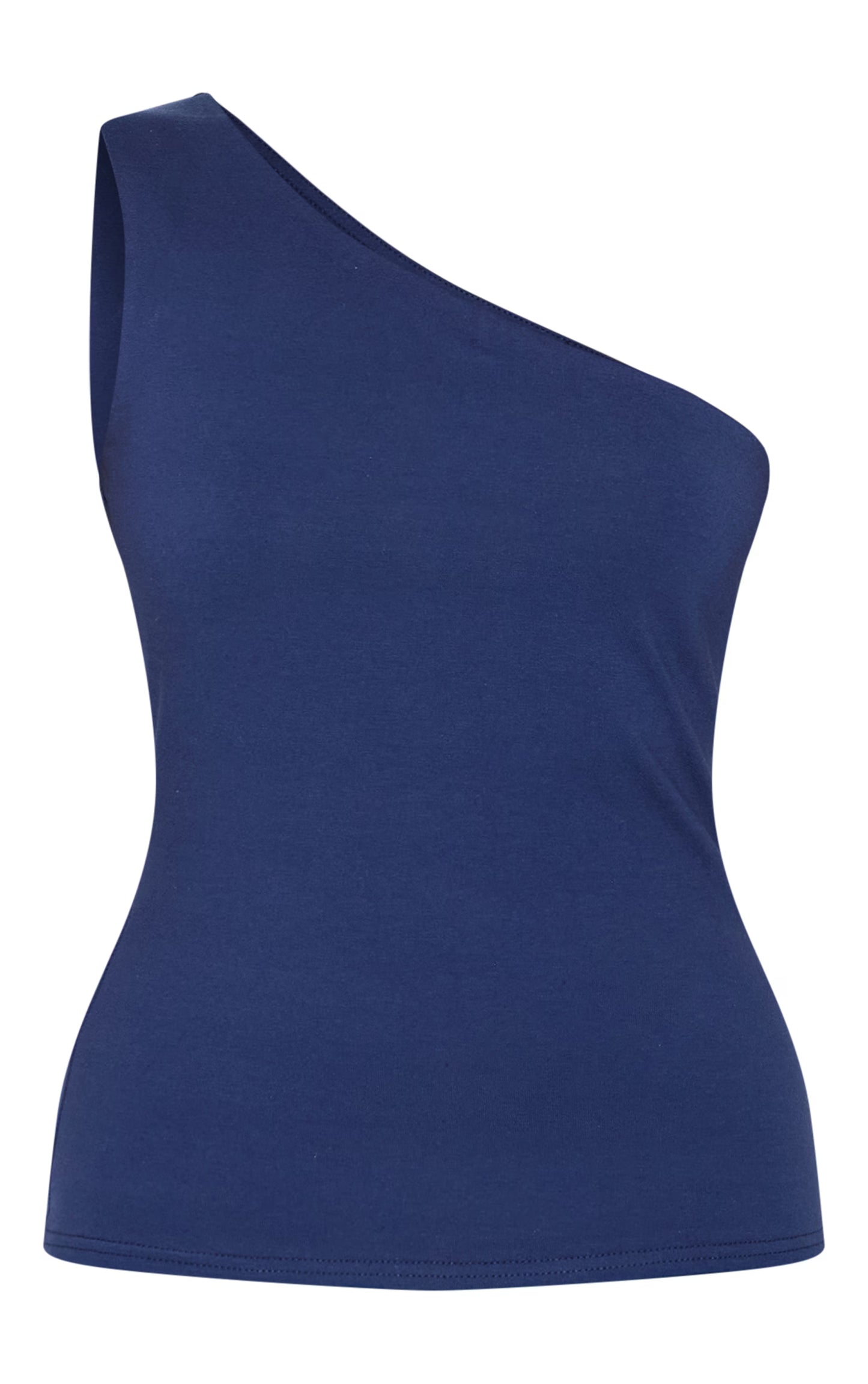 Indigo Blue Sleeveless One Shoulder Top