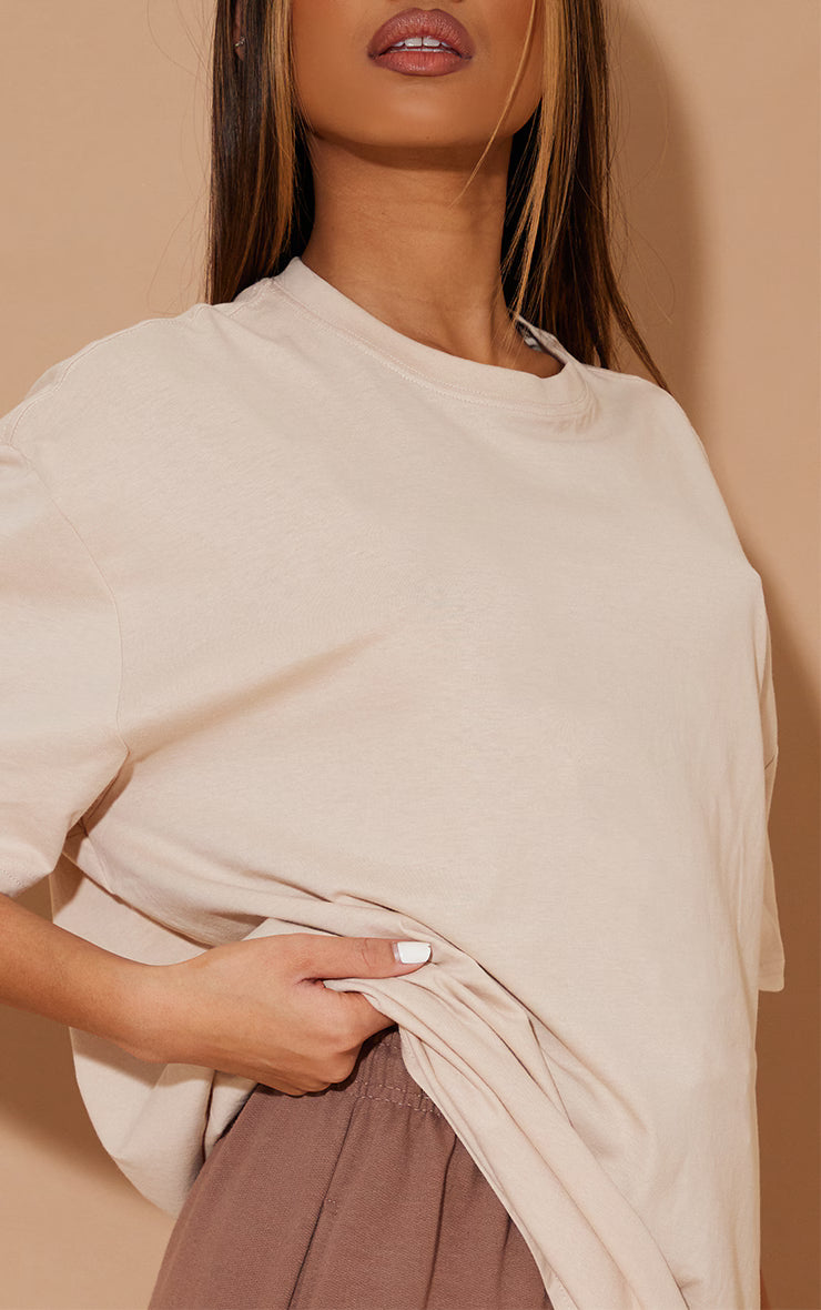 Cotton Sand Oversized T-Shirt