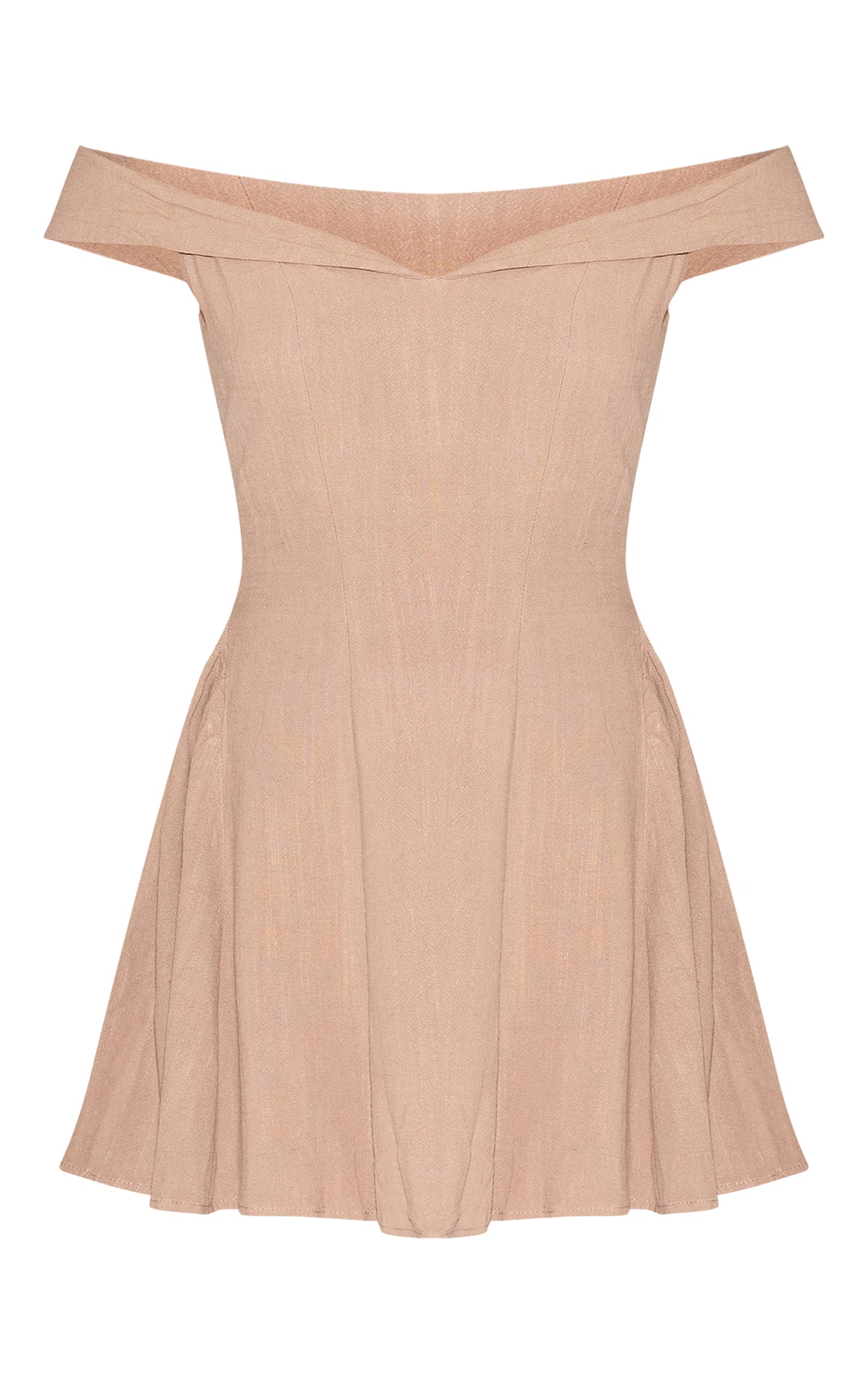 Taupe Bardot Shift Dress