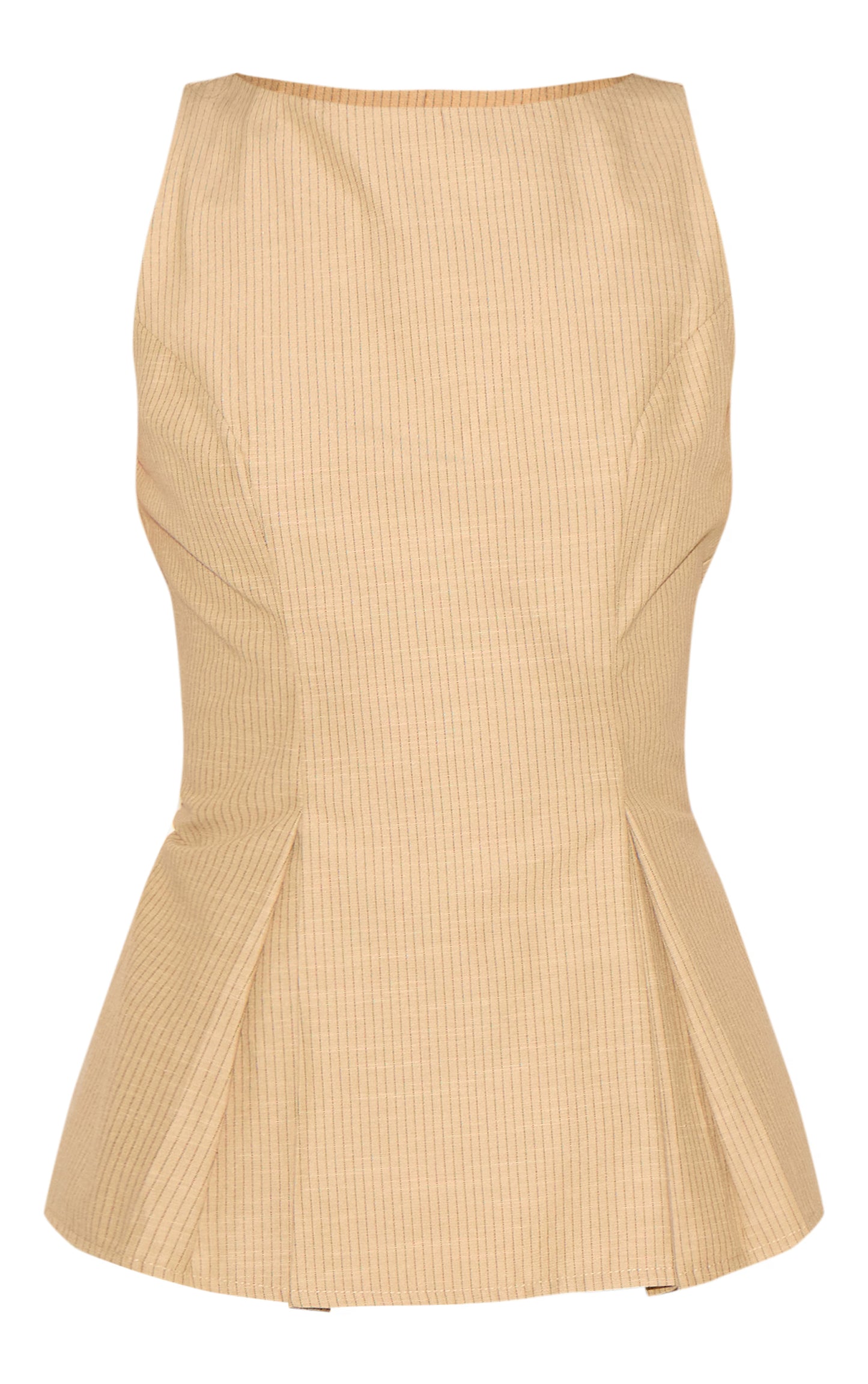 Sand Striped Cotton Peplum Top