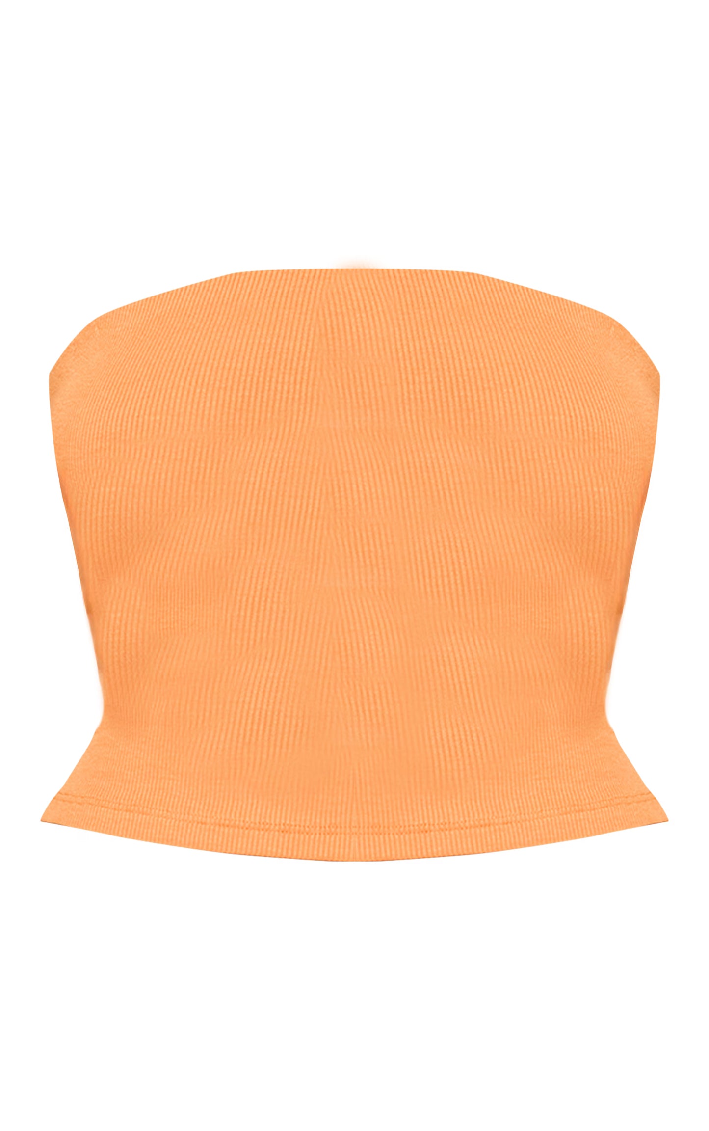 Apricot Soft Rib Bandeau Top