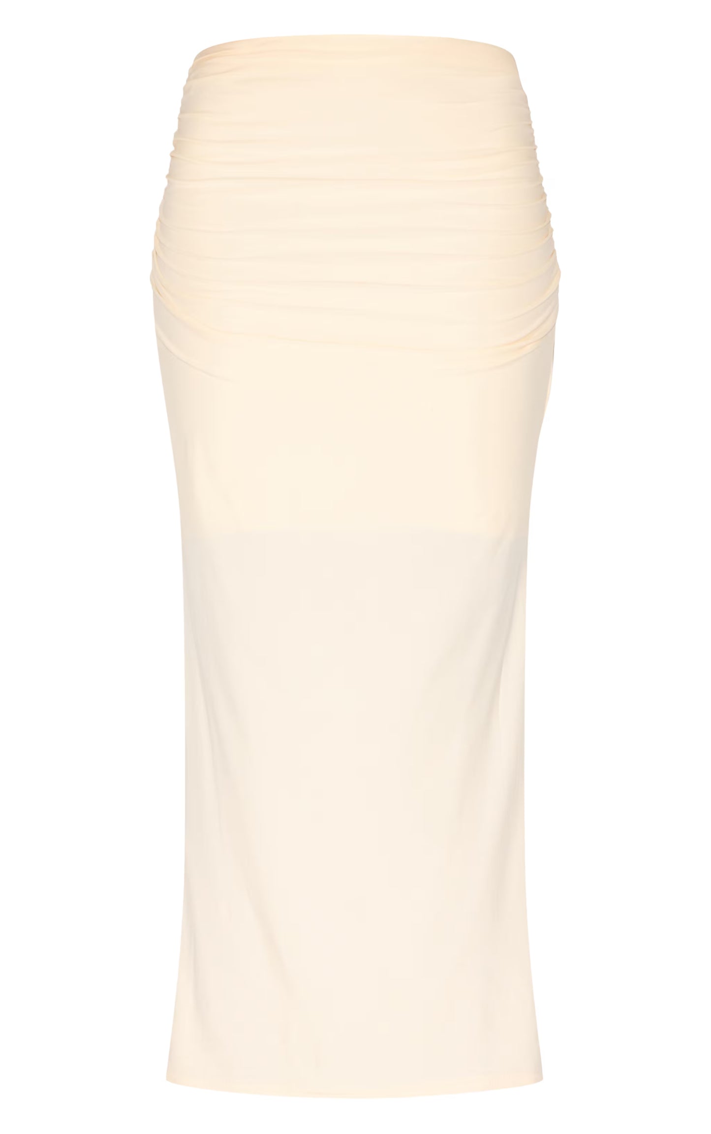 Butter Yellow Soft Touch Ruched Maxi Skirt