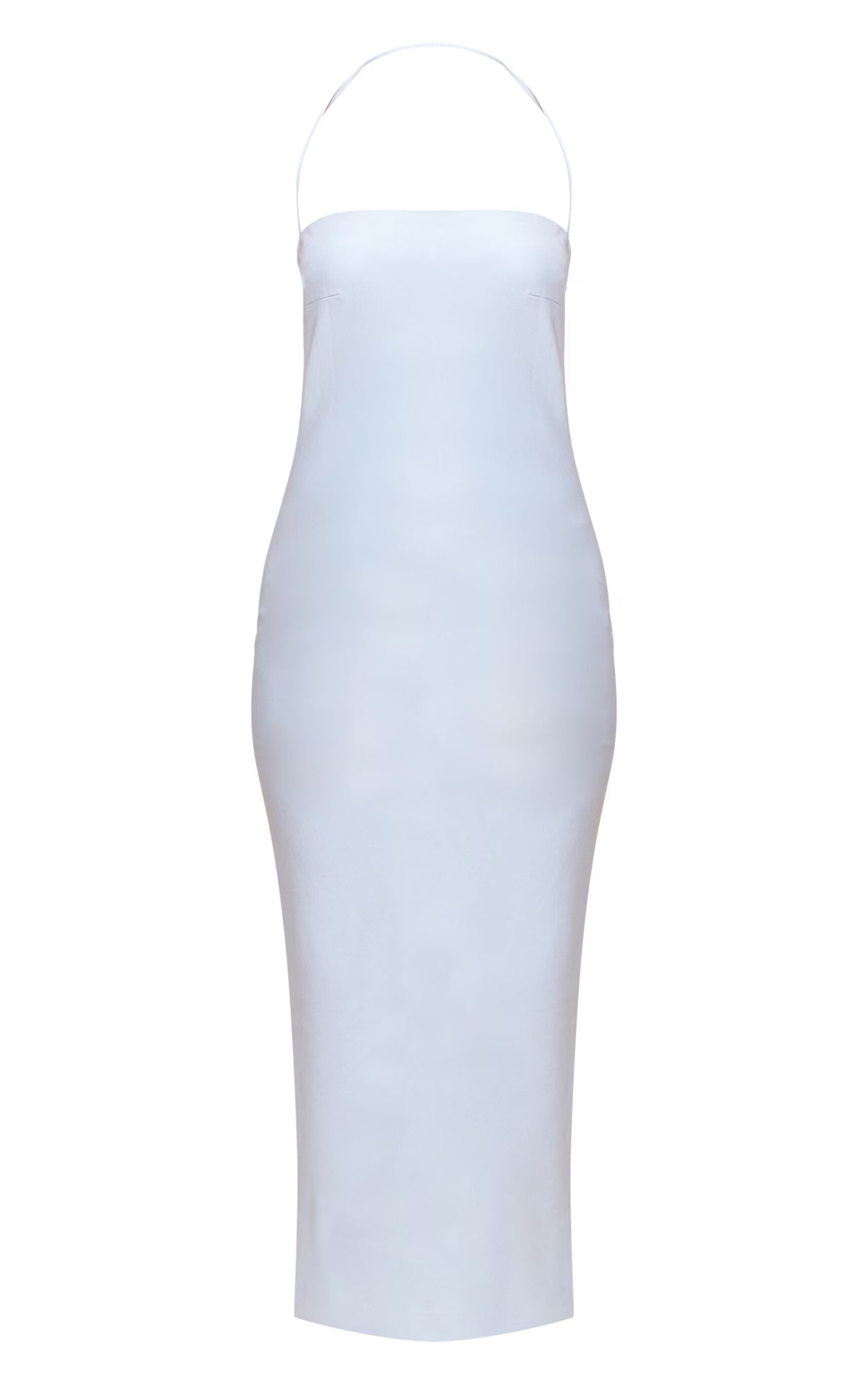 Baby Blue Woven Tailored Halter Neck Midaxi Dress