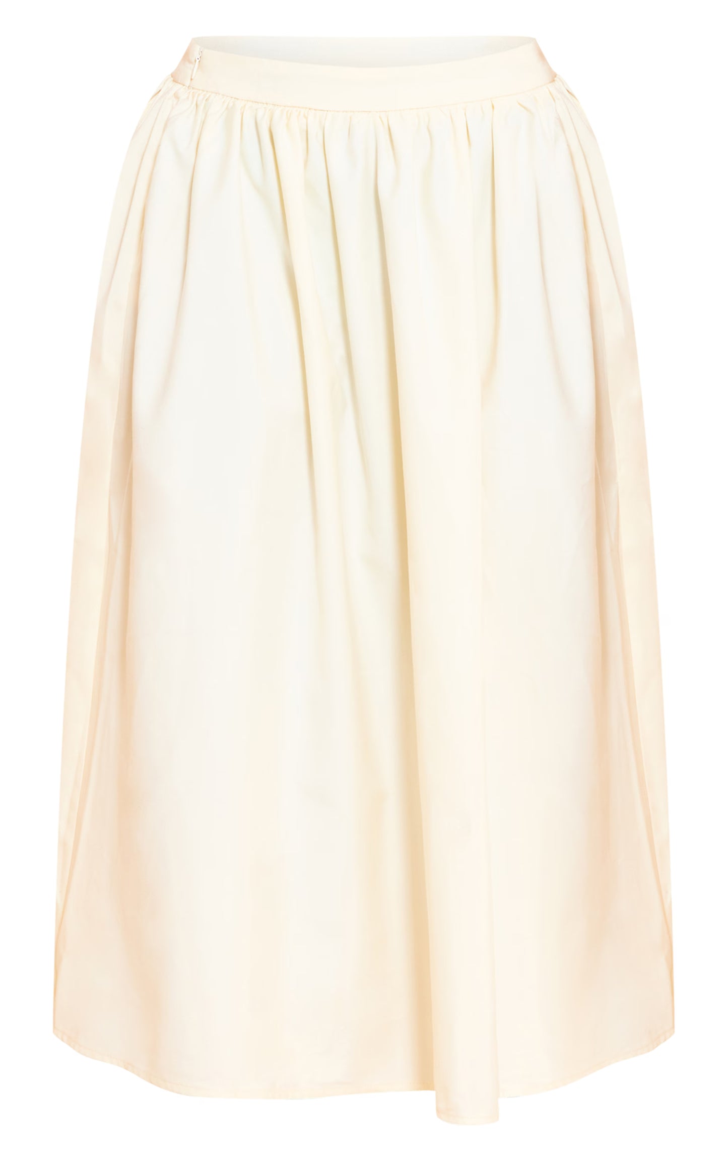 Shape Butter Cream Woven Mid Rise Midi A-line Skirt