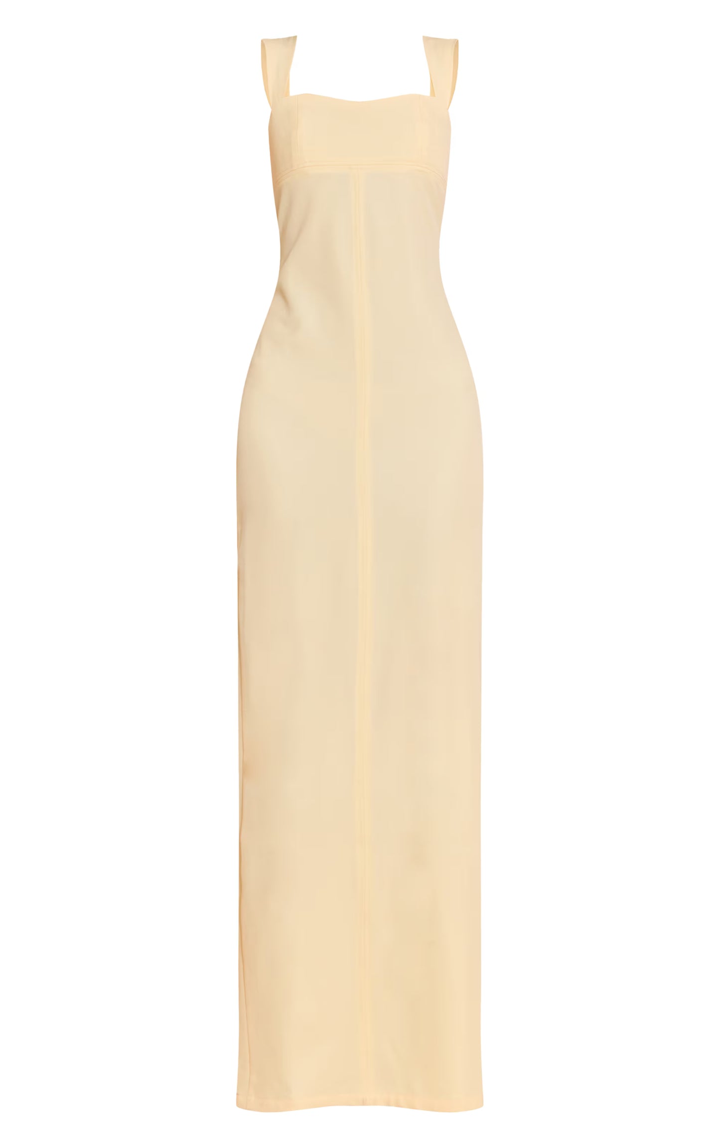 Butter Yellow Tailored Woven Strappy Maxi Dress