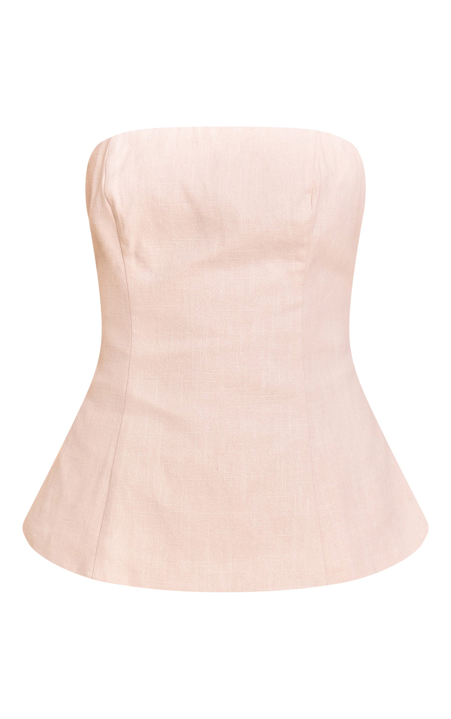 Natural Premium Linen Longline Bandeau Top