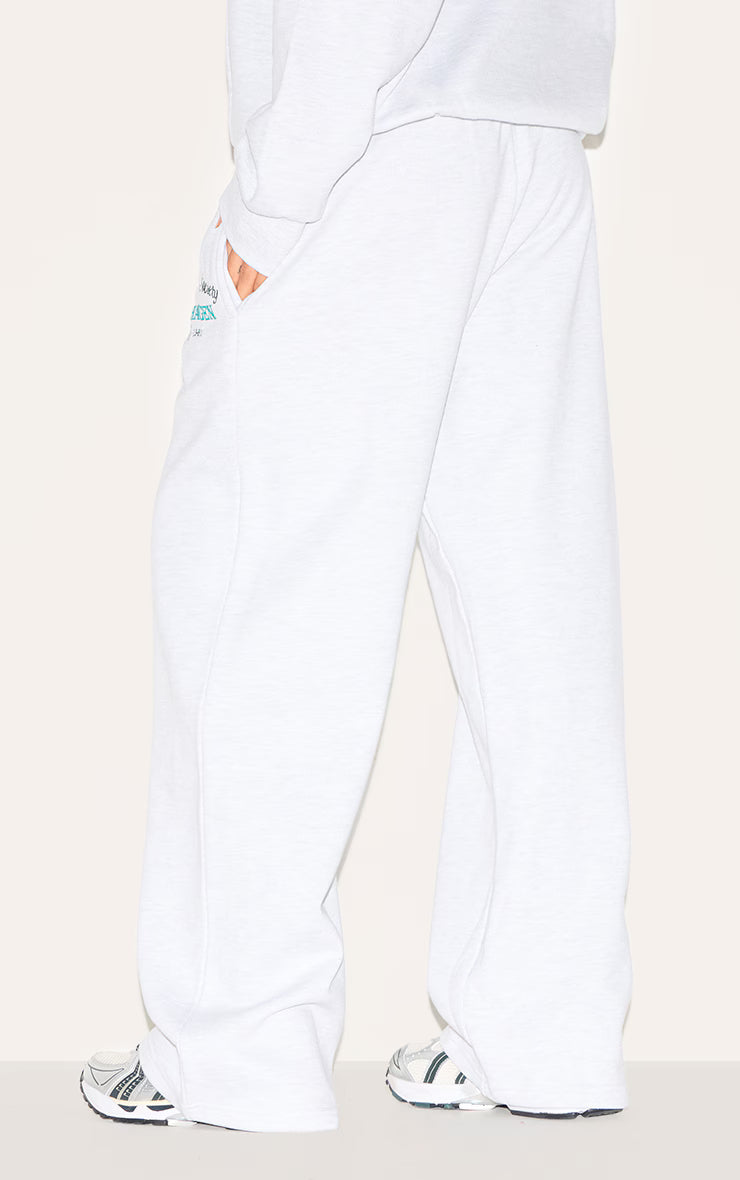 Ash Grey Premium New York Embroidered Straight Leg Sweatpant