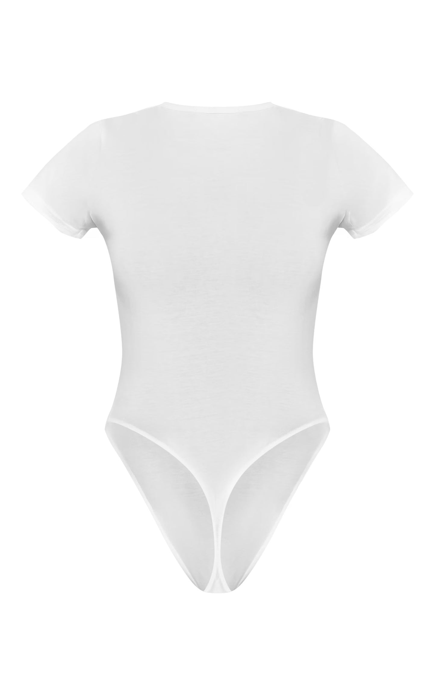 White Cotton Crew Neck Short Sleeve Bodysuit