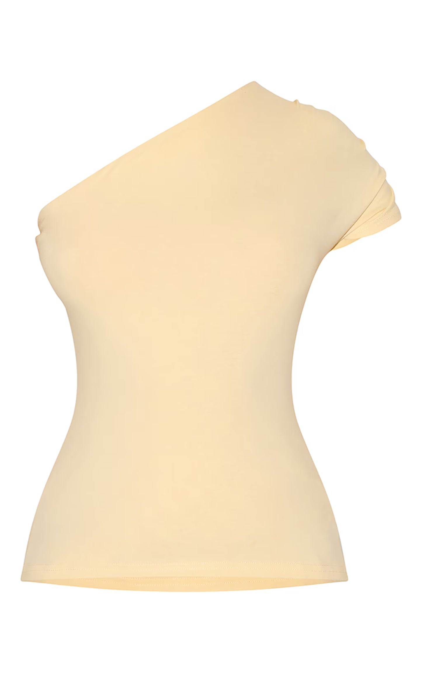 Butter Yellow One Shoulder Asymmetric Top